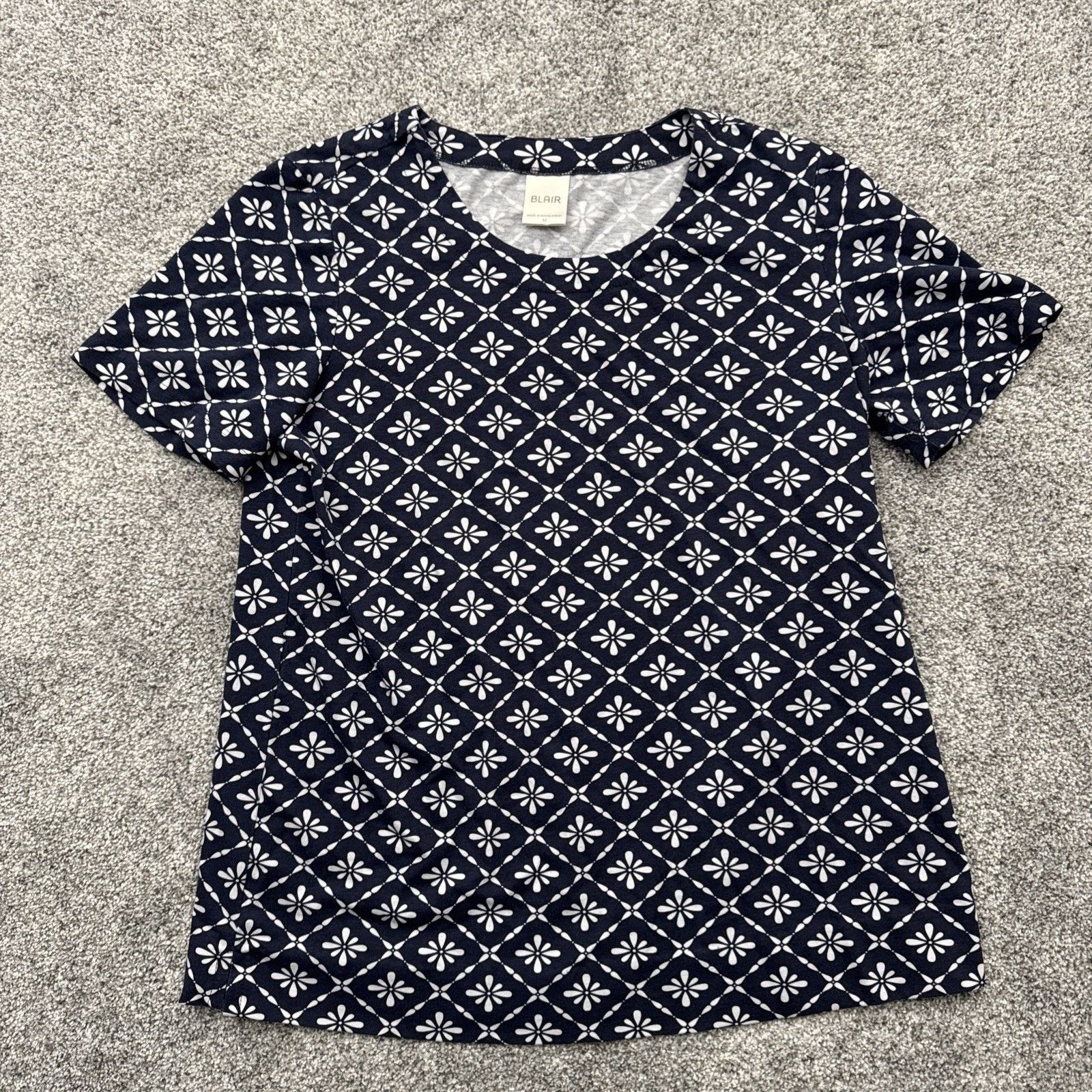 Other Retro Y2K Top Womens M Geometric Floral Tile Grandmacore Size M / US 6-8 / IT 42-44 - 1 Thumbnail