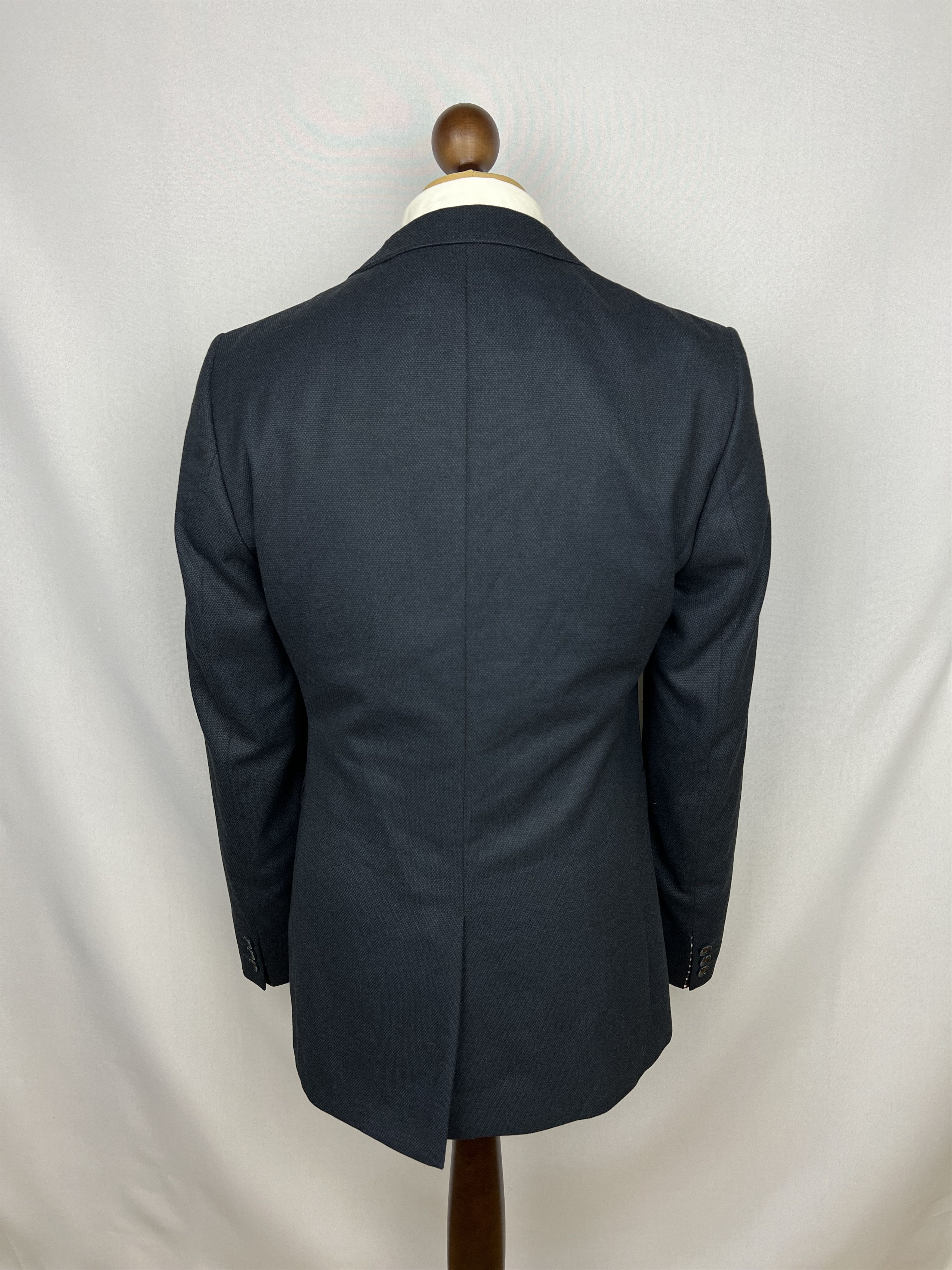 Ted Baker Solid Midnight-Blue Synthetic Blend Modern Sport Coat Size 40R - 3 Thumbnail