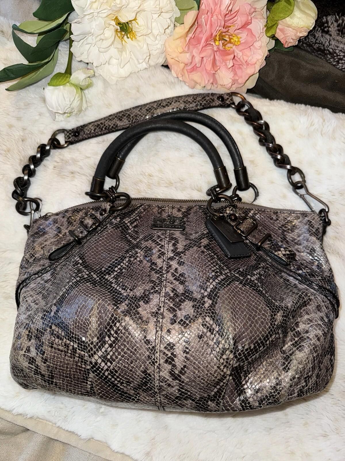 Coach Coach Snakeskin Hand Bag Purse Tote Satchel Soft Leather Size ONE SIZE - 2 Thumbnail