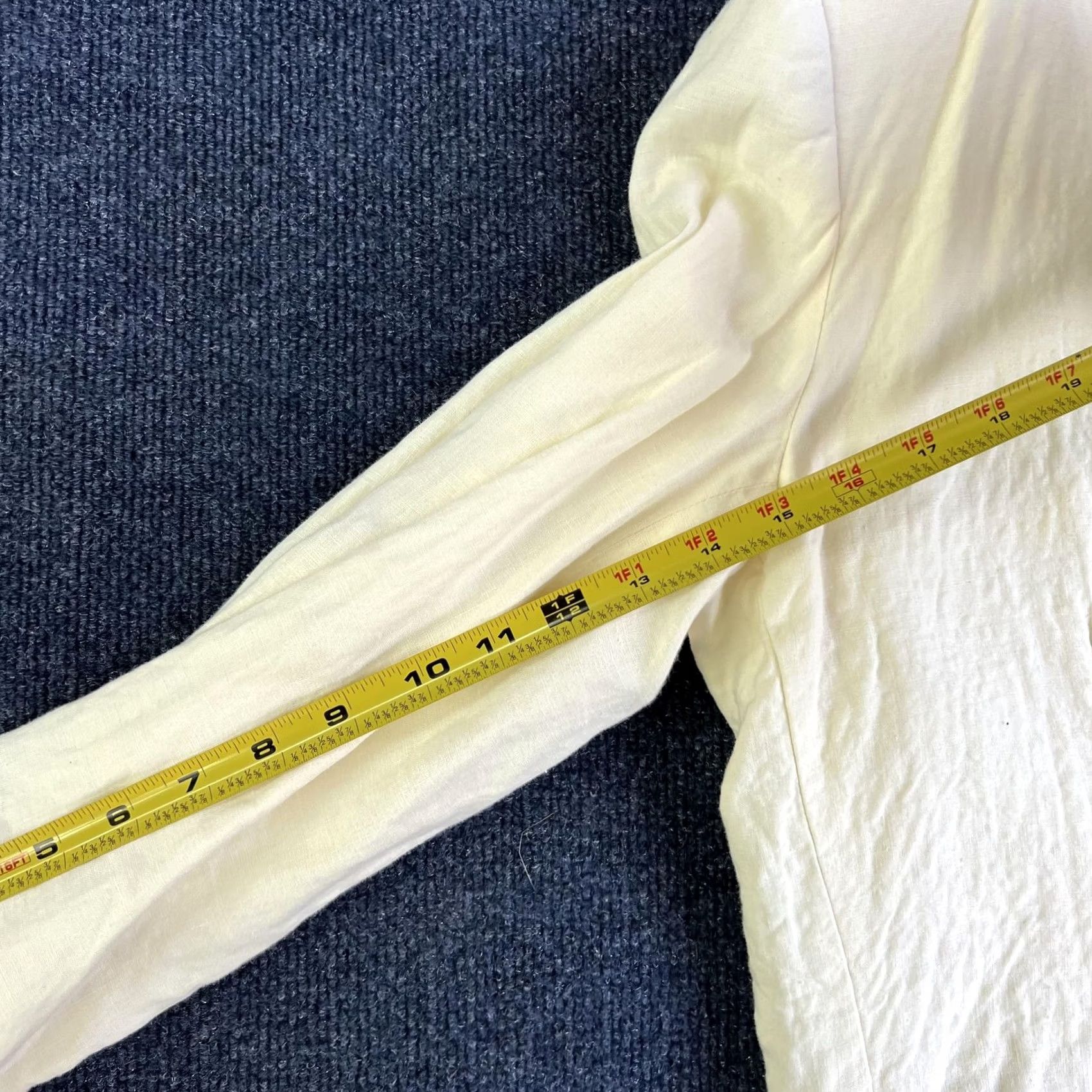 Gap VINTAGE GAP Blazer Womens Large Cream White Linen Single Breasted Casual Jacket Size L / US 10 / IT 46 - 7 Thumbnail