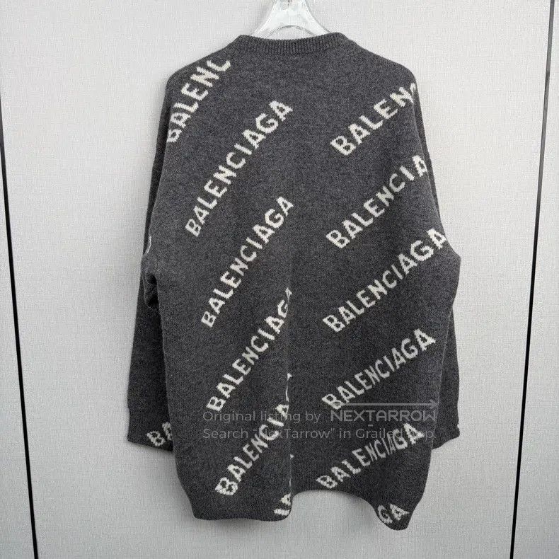 Balenciaga Balenciaga Fully Printed Logo Knit Sweater Size US XS / EU 42 / 0 - 2 Thumbnail