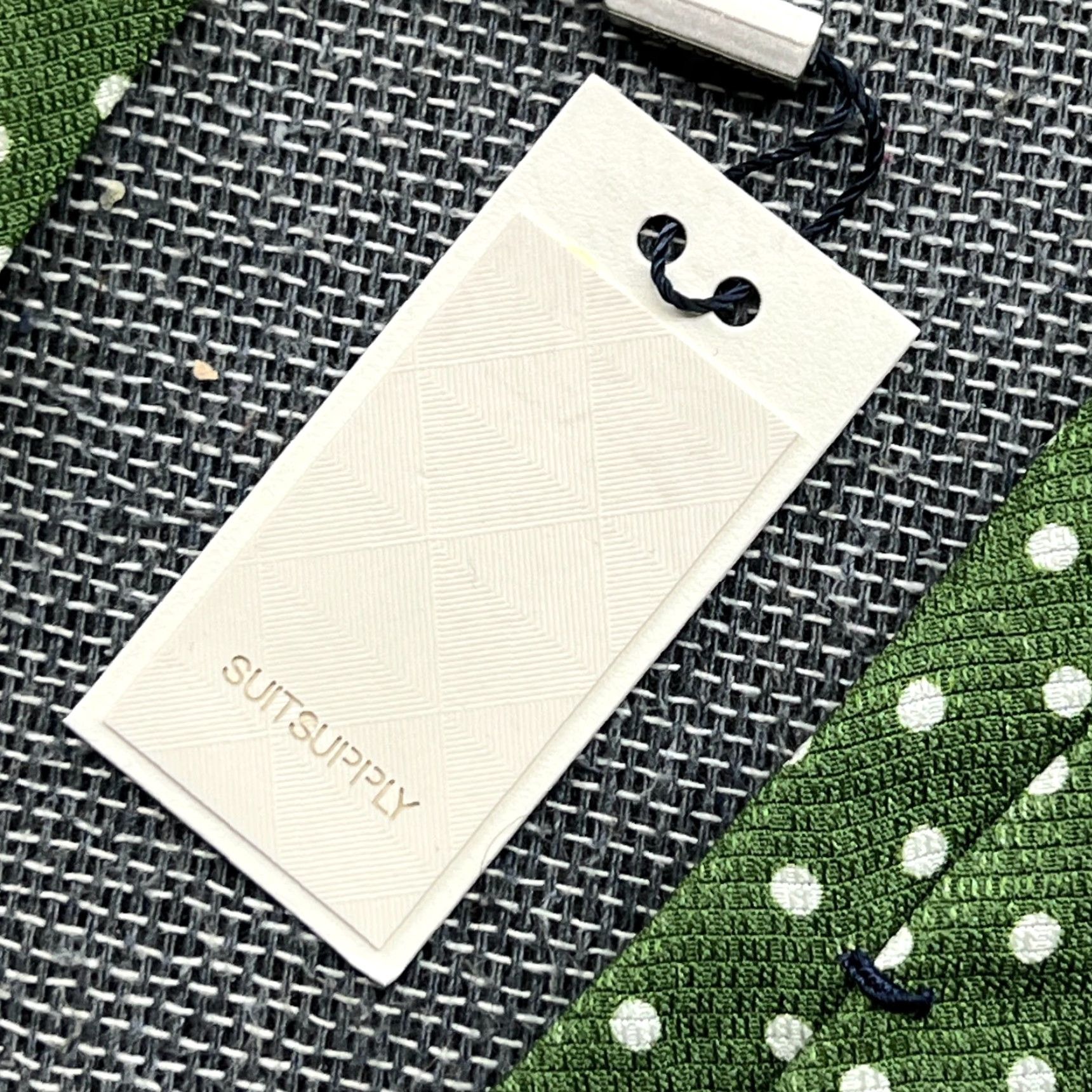 Suitsupply SUITSUPPLY Mens 100% Silk Green Tie Polka Dot Size ONE SIZE - 3 Thumbnail