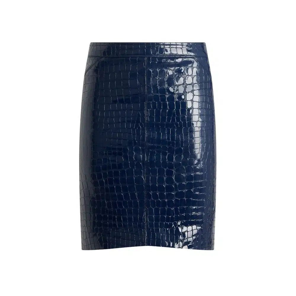 Tom Ford o1w1db10525 GCL871 Goat Leather Skirt in Blue Size 28" / US 6 / IT 42 - 1 Thumbnail