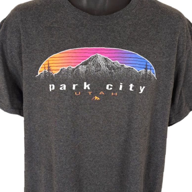 Vintage Park City Utah T Shirt Mens Size Large Gray Ski Travel Destination Tee Size US L / EU 52-54 / 3 - 2 Thumbnail