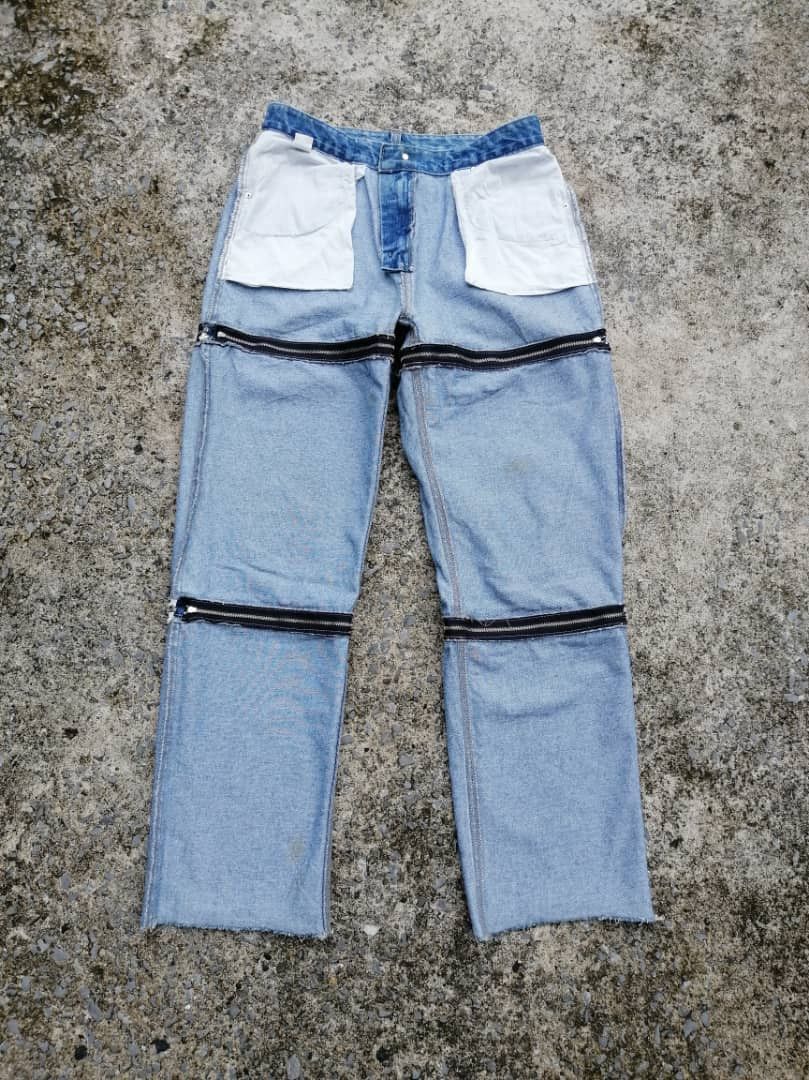 Designer Unknown Brand Detachable Parts Denim Jeans Size US 30 / EU 46 - 5 Thumbnail