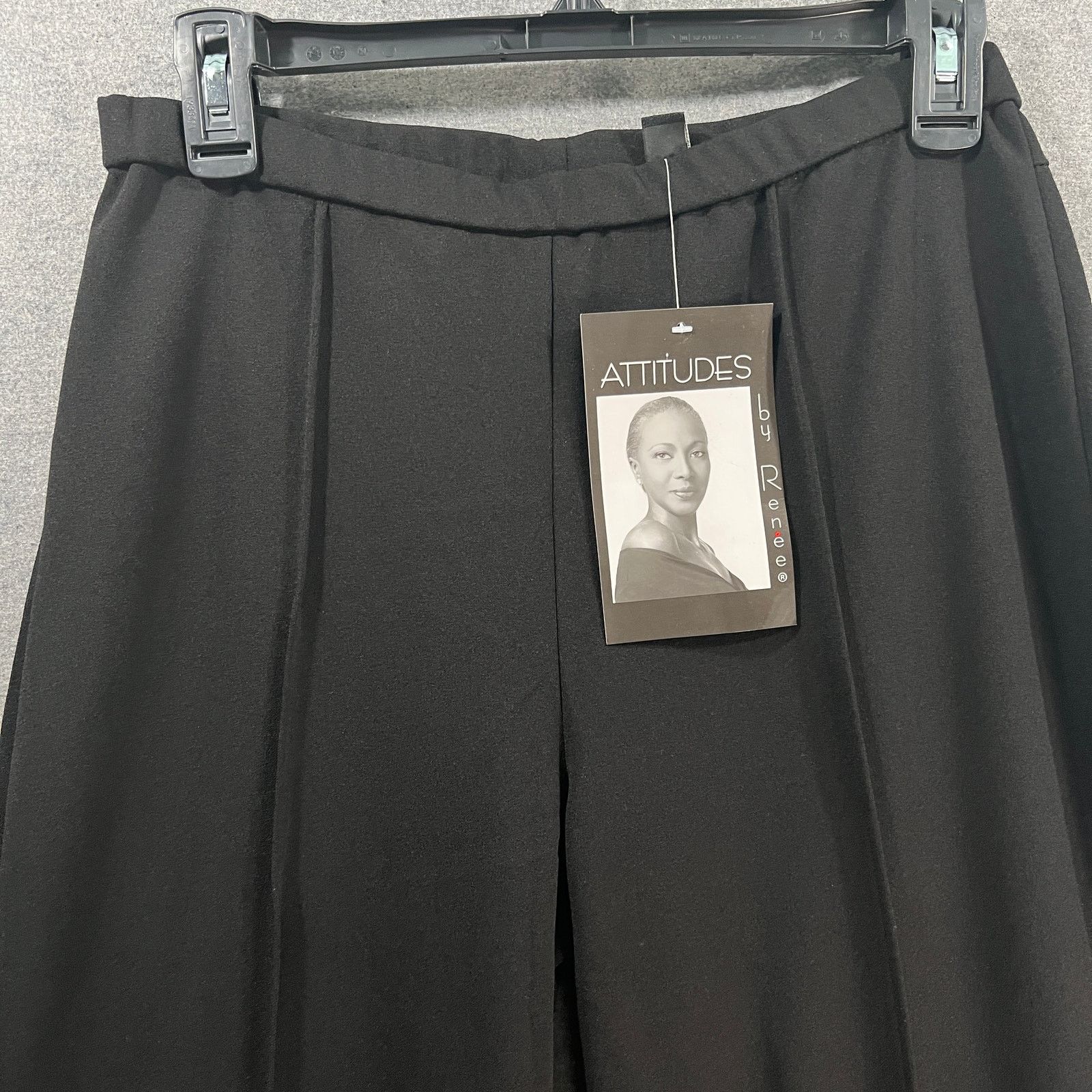 Other Attitudes by Renee Tall Global Illusions Wide Leg Pants Blac Size 26" / US 2 / IT 38 - 9 Thumbnail