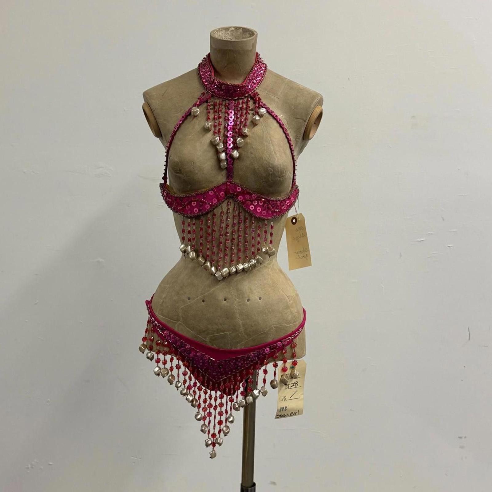 Other Vintage Hot Pink Sequin Burlesque Showgirl Costume Set Size ONE SIZE - 1 Thumbnail