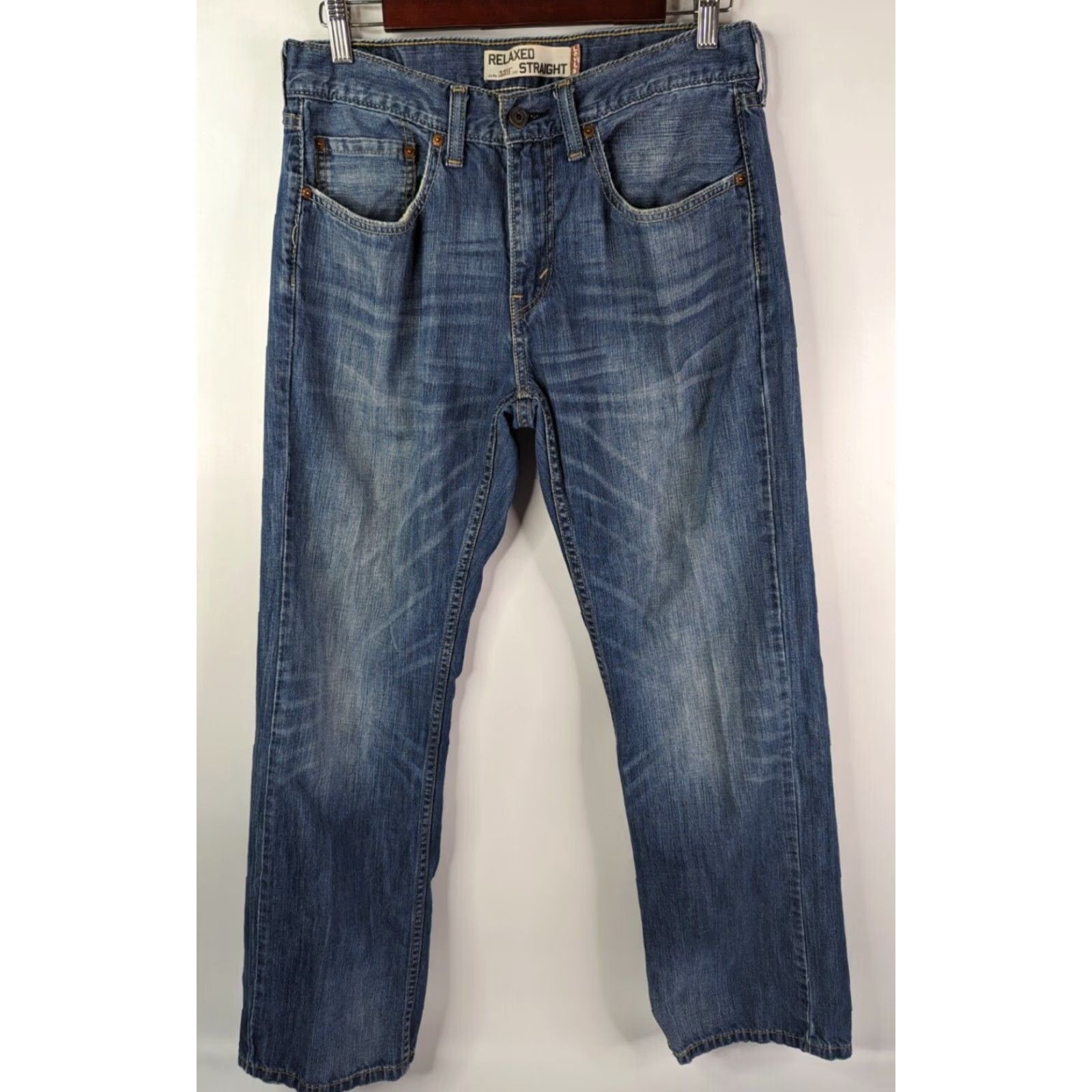 Levi's Levis 559 Jeans Mens 31x30 Relaxed Straight Fit Blue Baggy Whiskered Y2K Size US 31 - 2 Thumbnail