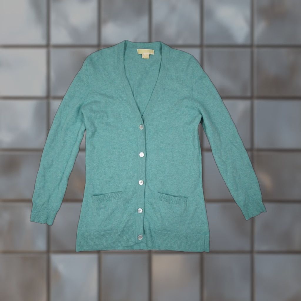 Michael Kors Michael Kors Women's Sweater Small Blue Cashmere Blend Button-Up Cardigan Long Sleeve Classic Size S / US 4 / IT 40 - 1 Thumbnail