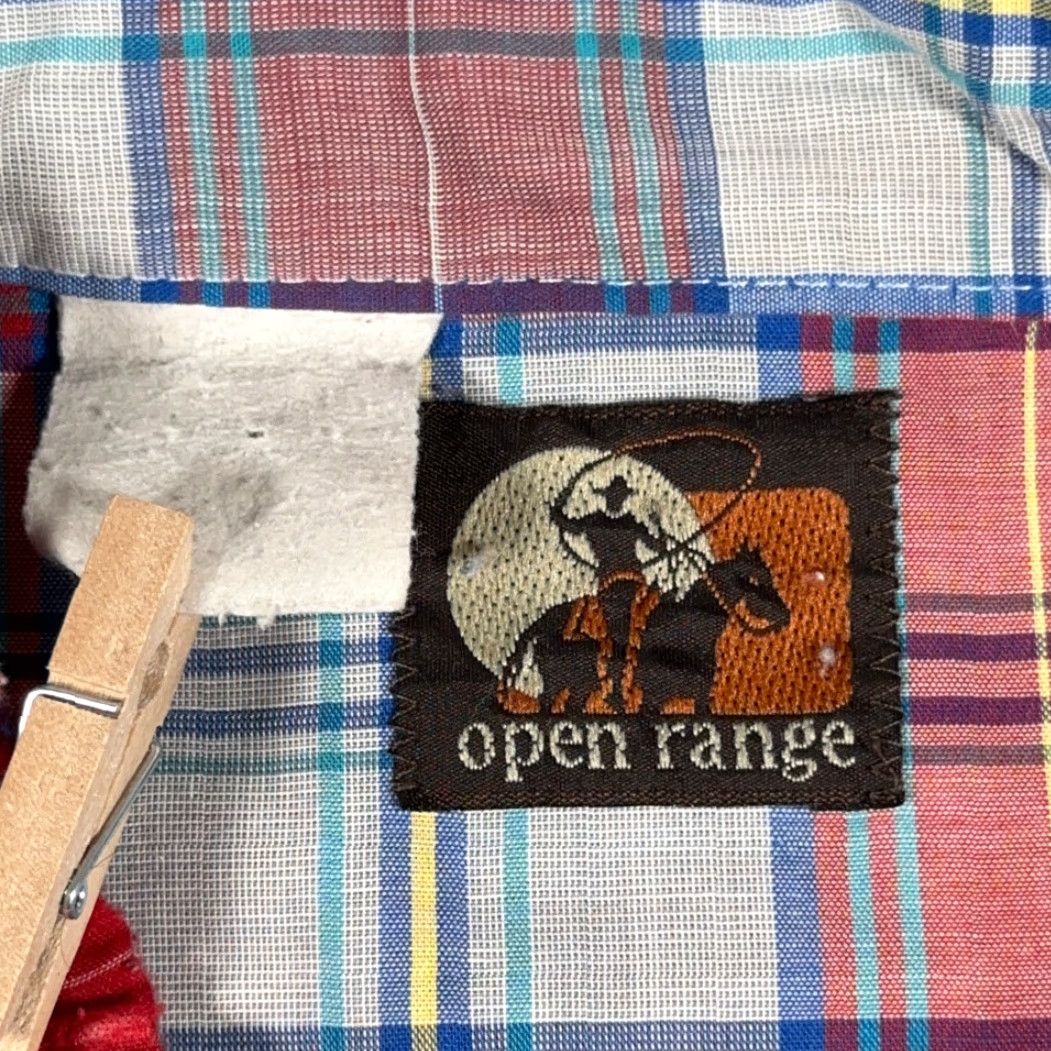 Vintage VINTAGE Open Range Western Shirt XL Adult Red Plaid Pearl Snap 90s Shirt Mens Size US XL / EU 56 / 4 - 5 Thumbnail