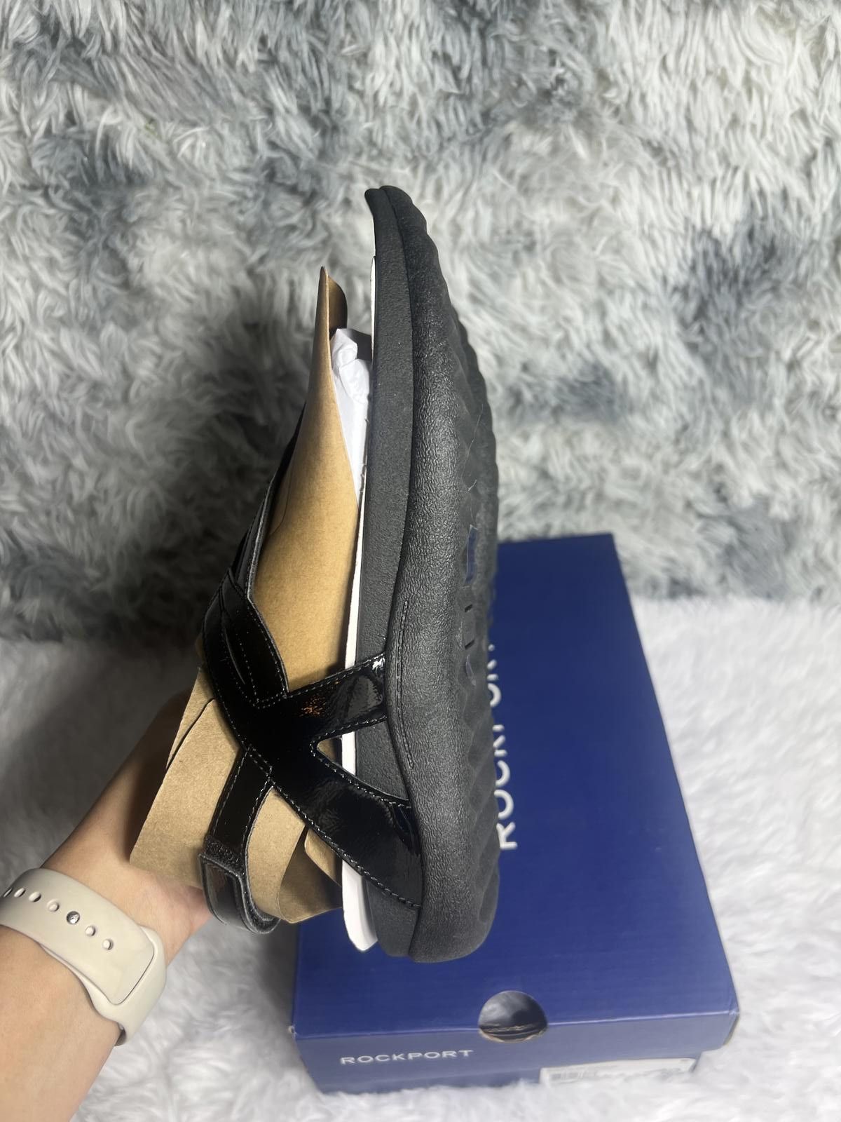 Rockport Rockport Women's Black Patent Leather Sandals Size 9 Size US 9 / IT 39 - 6 Thumbnail