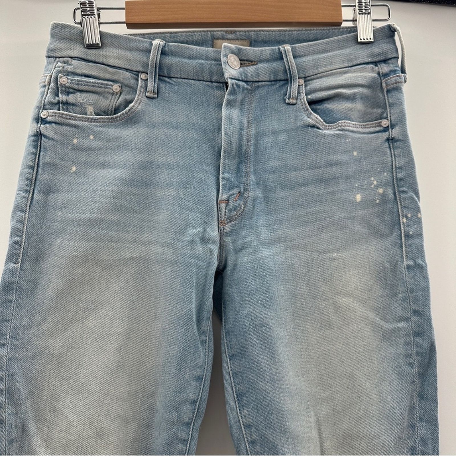 MOTHER Mother The Looker Sacred Slit Ankle Paint Splatter Jeans 27 Size 27" / US 4 / IT 40 - 3 Thumbnail
