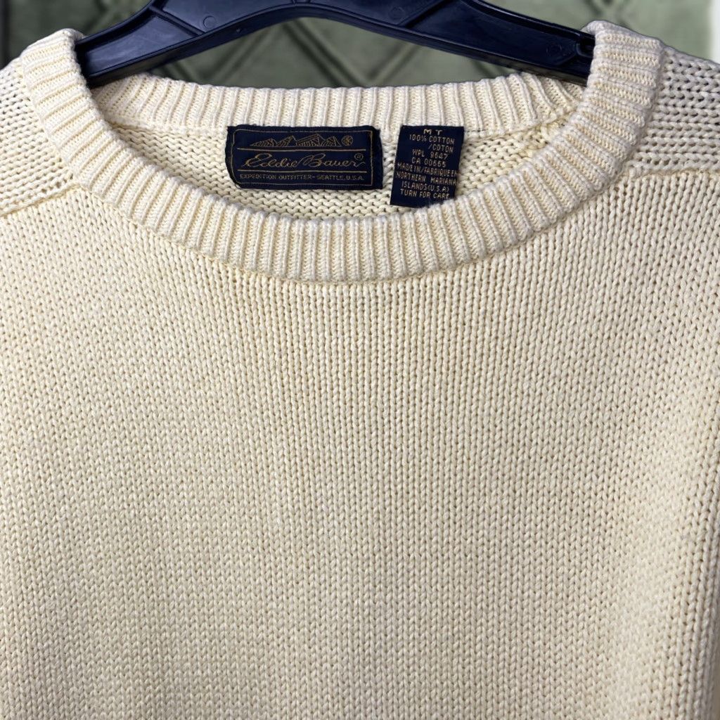 Eddie Bauer VINTAGE Eddie Bauer Fishermans Knit Mens Sweater Medium Tall Yellow 22x28 Size US M / EU 48-50 / 2 - 1 Thumbnail
