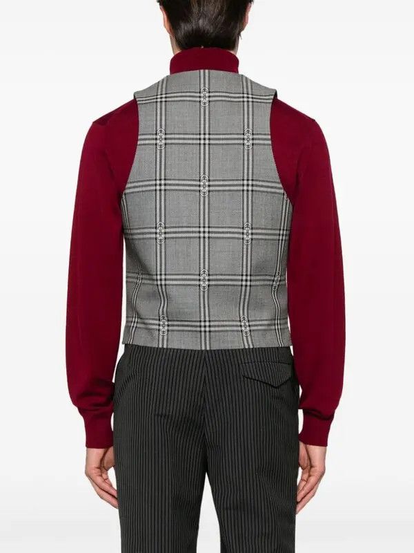 Gucci o1loc1c0126 780824 Horsebit Check Wool Gilet in Multicolor Size US L / EU 52-54 / 3 - 5 Thumbnail