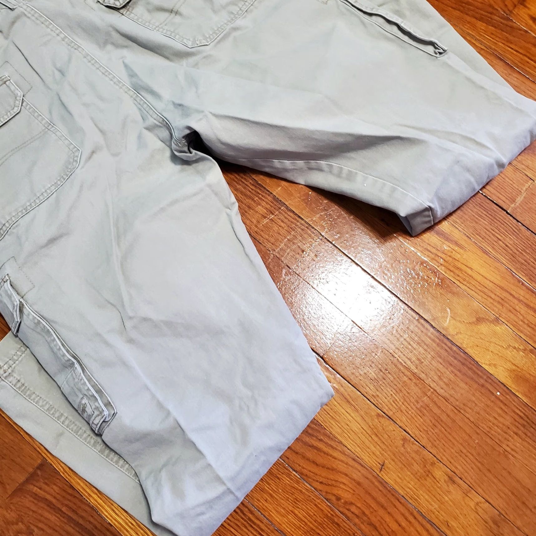 Wrangler Wrangler Men's Cargo Pants Twill Beige 38x30 Regular Cotton Workwear 90s Grunge City Hip Hop 3D Logo Jeans Pan ts Size US 38 / EU 54 - 2 Thumbnail