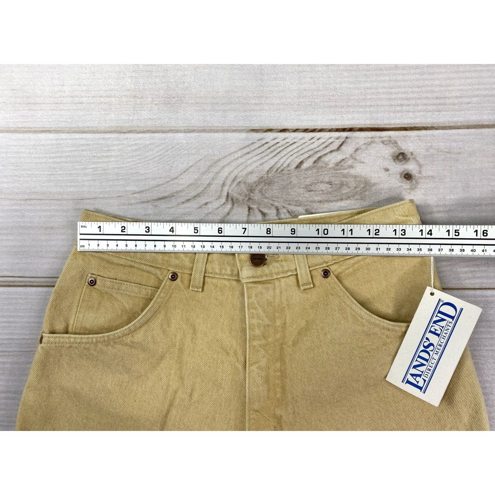 Lands' End VINTAGE Lands' End Bermuda Shorts Womens 8 Yellow High Rise Denim 100% Cotton USA Made Size 30" / US 8 / IT 44 - 3 Thumbnail