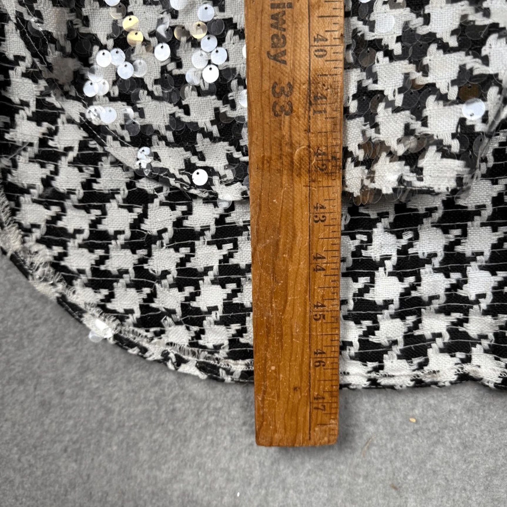 Zara ZARA Overshirt Sequin Limited Edition Black Houndstooth Womens L Large NWT Button-Up Shirt Size L / US 10 / IT 46 - 7 Thumbnail