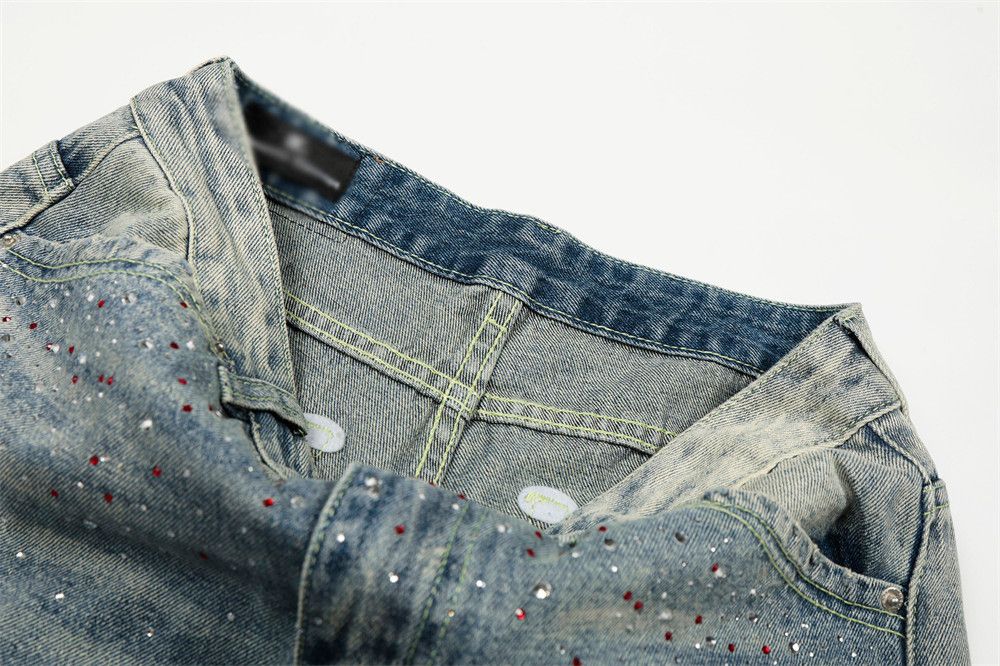 Jean Men's loose-fitting wide-leg distressed washed jeans Size US 32 / EU 48 - 3 Thumbnail