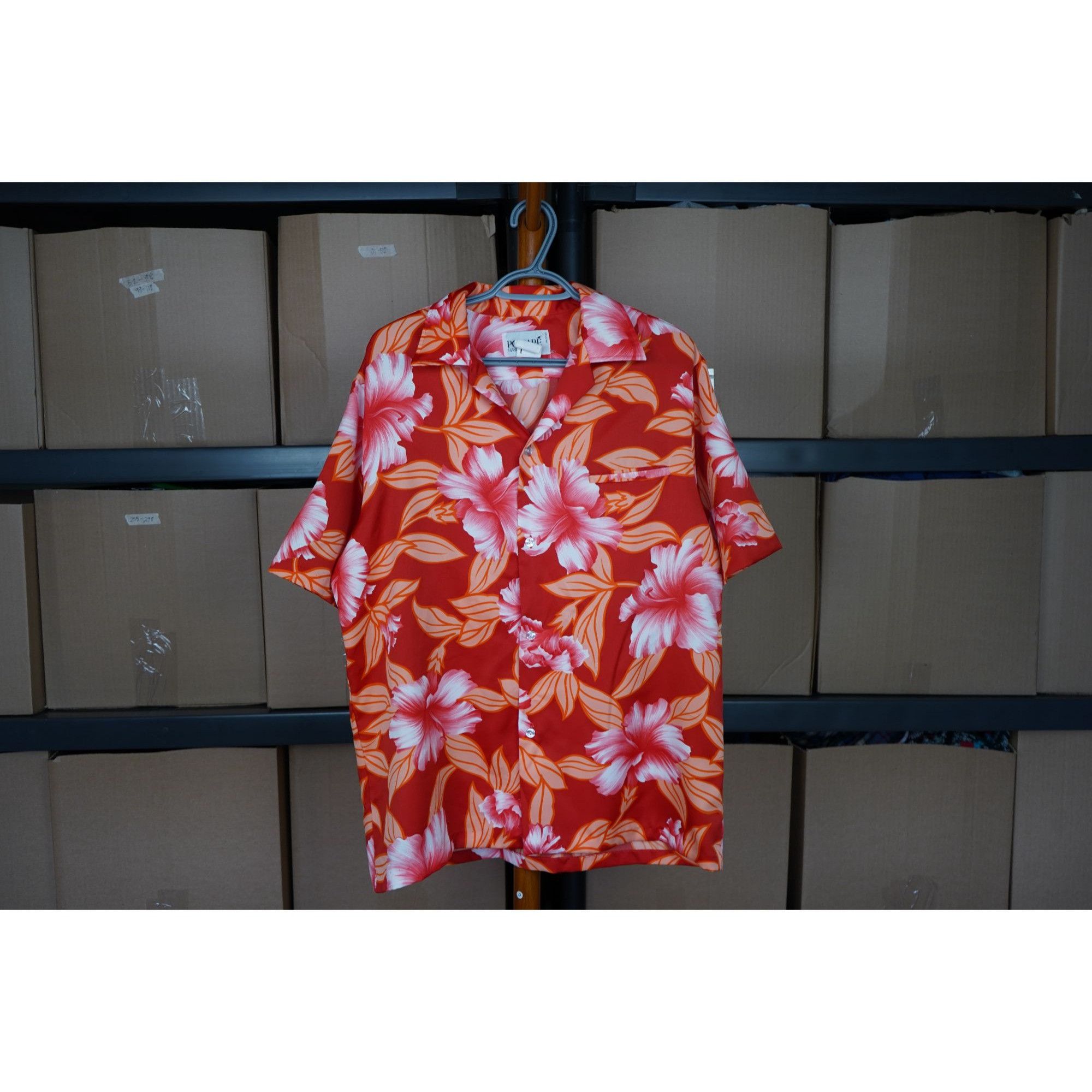 Other 90s Pomare Hawaii Red/Orange Men's L Hawaiian Shirt #363 Size US L / EU 52-54 / 3 - 1 Thumbnail
