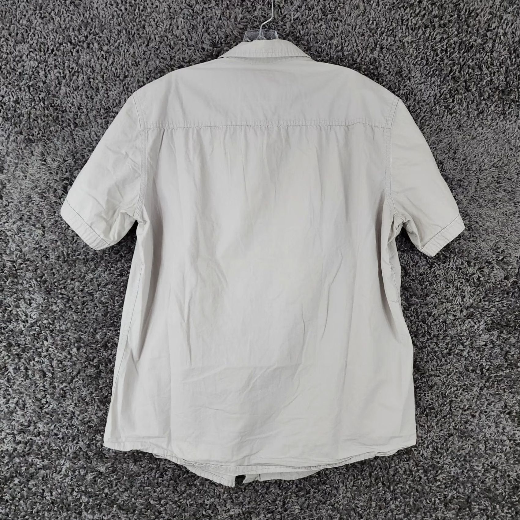 Marcs Marc Ecko Cut & Sew Womens Beige Short Sleeve Button Up With Pockets L Womens Shirt Short Sleeve Beige Pockets 90s? Size 36" / US 14 / IT 50 - 6 Thumbnail