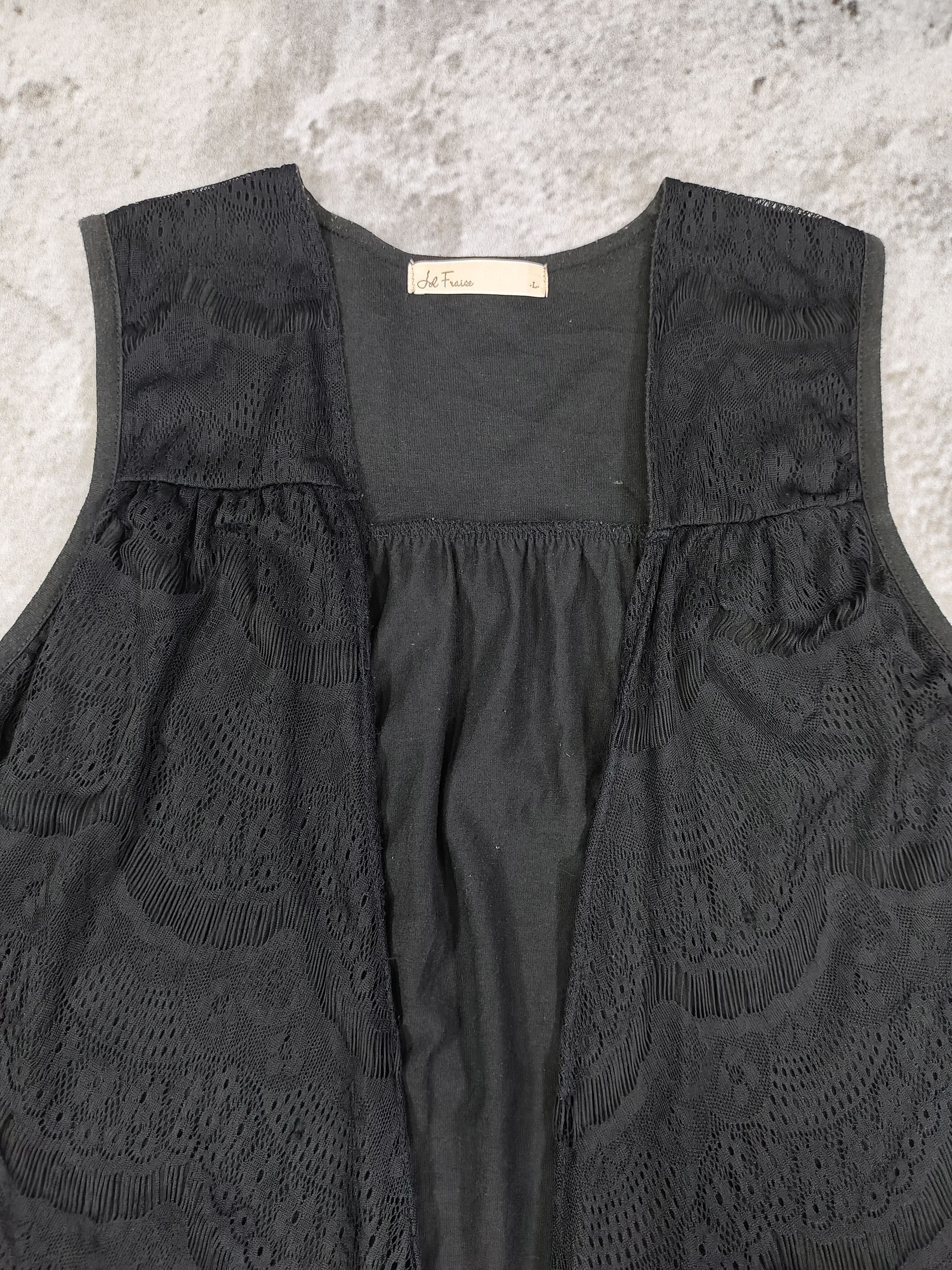 Japanese Brand Le Fraise🇯🇵 Gothic Boho Mori Lace Asymmetric Layered Vest Size L / US 10 / IT 46 - 8 Thumbnail