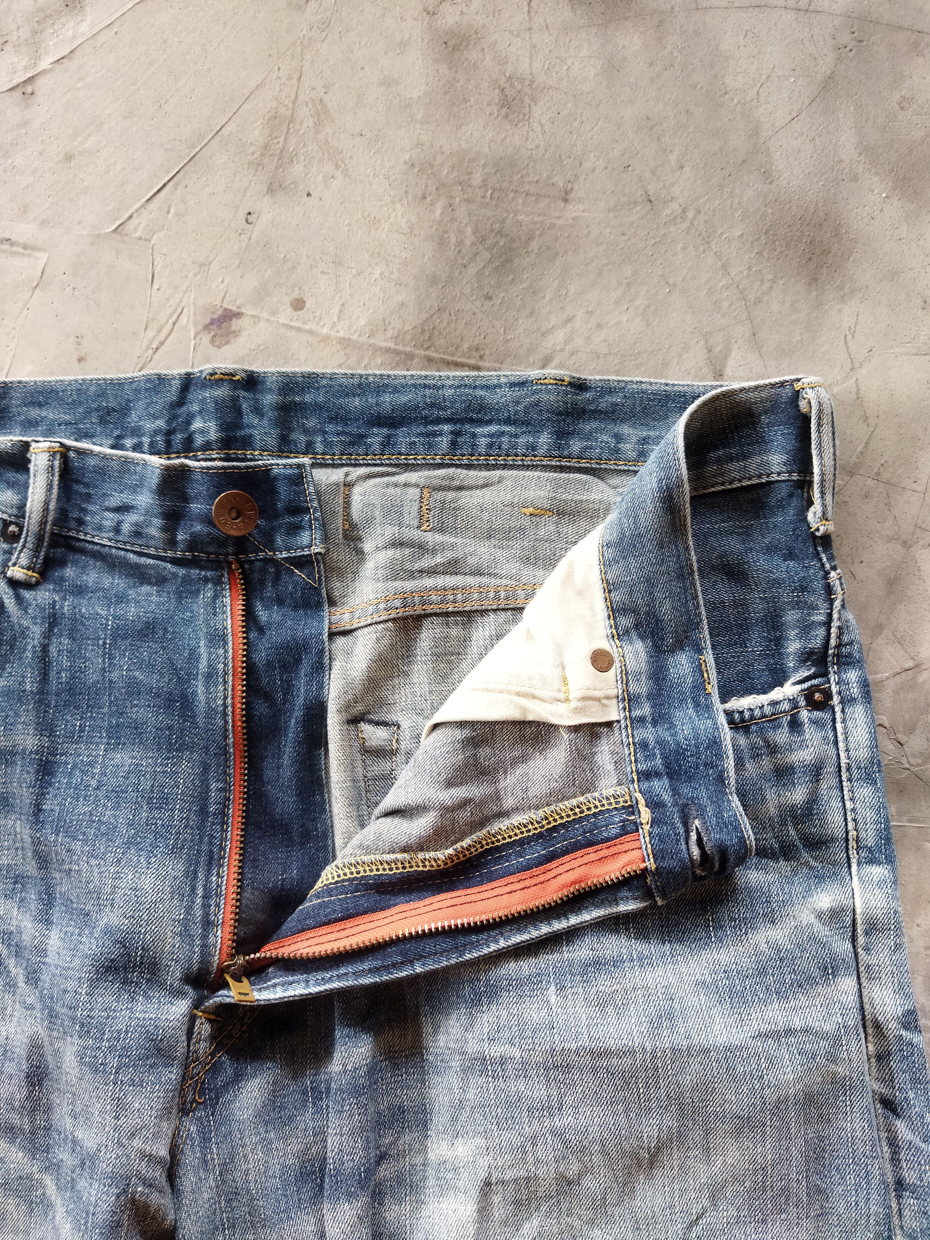 Edwin × Vintage VINTAGE EDWIN DISTRESSED FADED BLUE JEANS PANTS Size US 42 / EU 58 - 6 Thumbnail