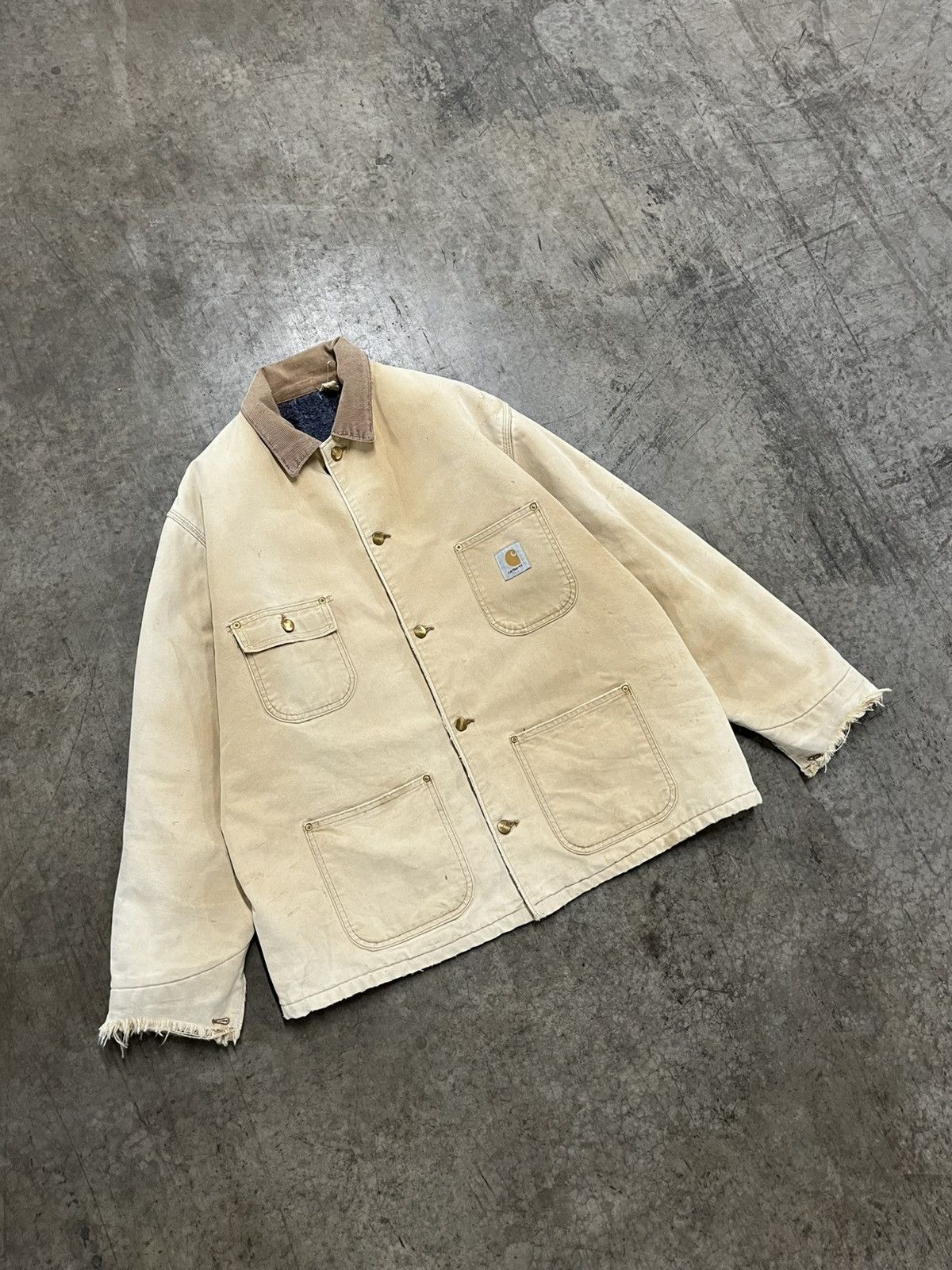 Carhartt chore jacket vintage blanket lined sun faded rare