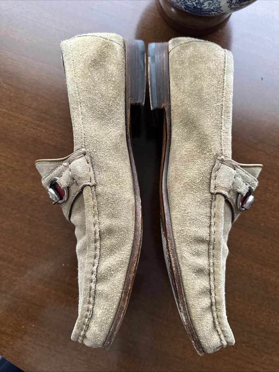 Gucci Gucci Horsebit Loafers Beige Suede 11 D Snaffle Size US 11 / EU 44 - 9 Thumbnail
