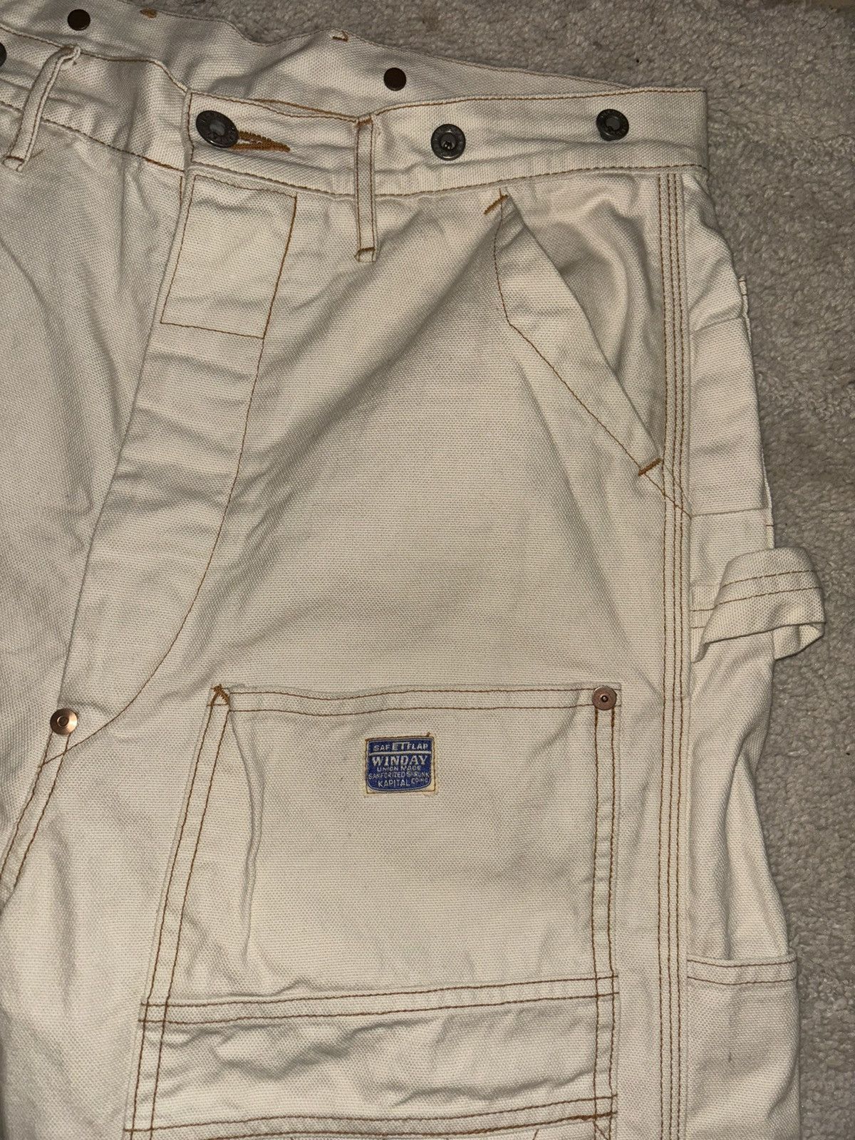 Kapital KAPITAL Lumber Tapered Embroidered Canvas Trousers white Size US 30 / EU 46 - 10 Thumbnail