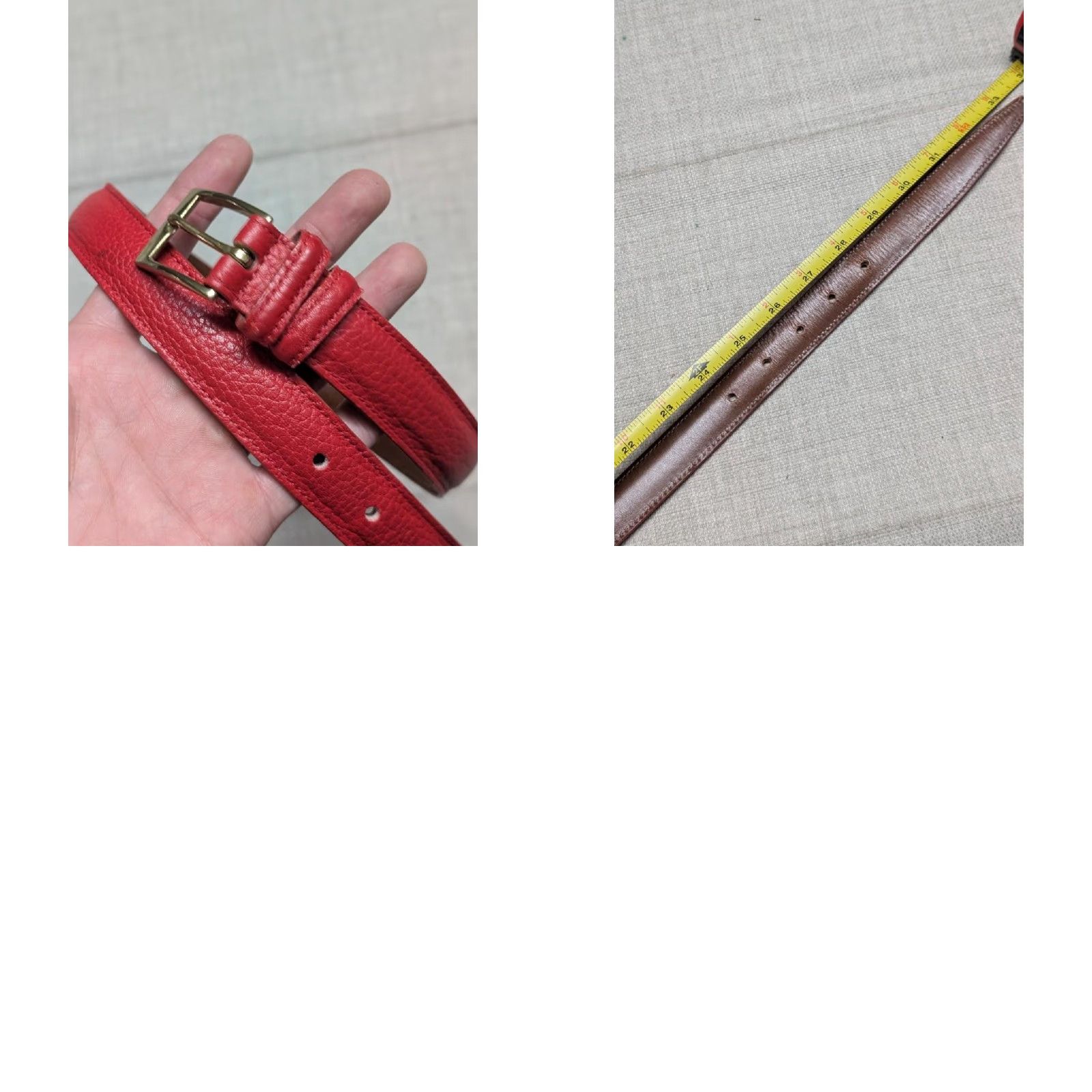 Dooney & Bourke VINTAGE Dooney & Bourke belt red leather brass buckle USA made belt Women 26 One Size Size ONE SIZE - 8 Thumbnail