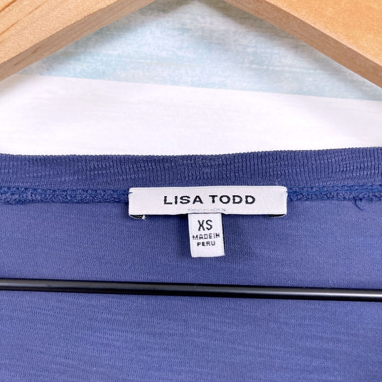 Other Lisa Todd Relaxed Raglan Shirt Blue Pima Cotton Womens XS Size XS / US 0-2 / IT 36-38 - 7 Thumbnail