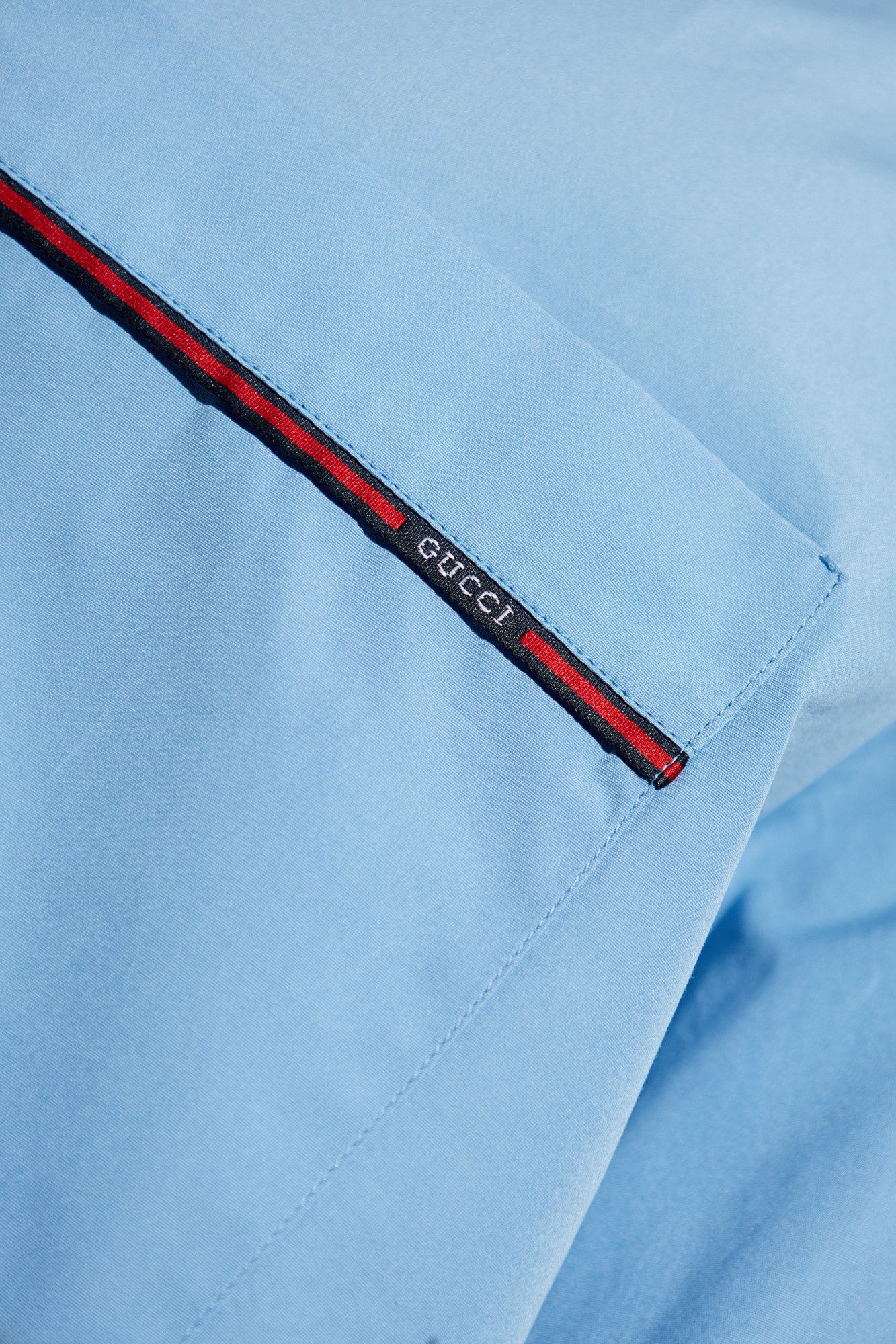 Gucci oc11z526 Regular Fit Cotton Shirt With Pocket in Blue Size US L / EU 52-54 / 3 - 5 Thumbnail