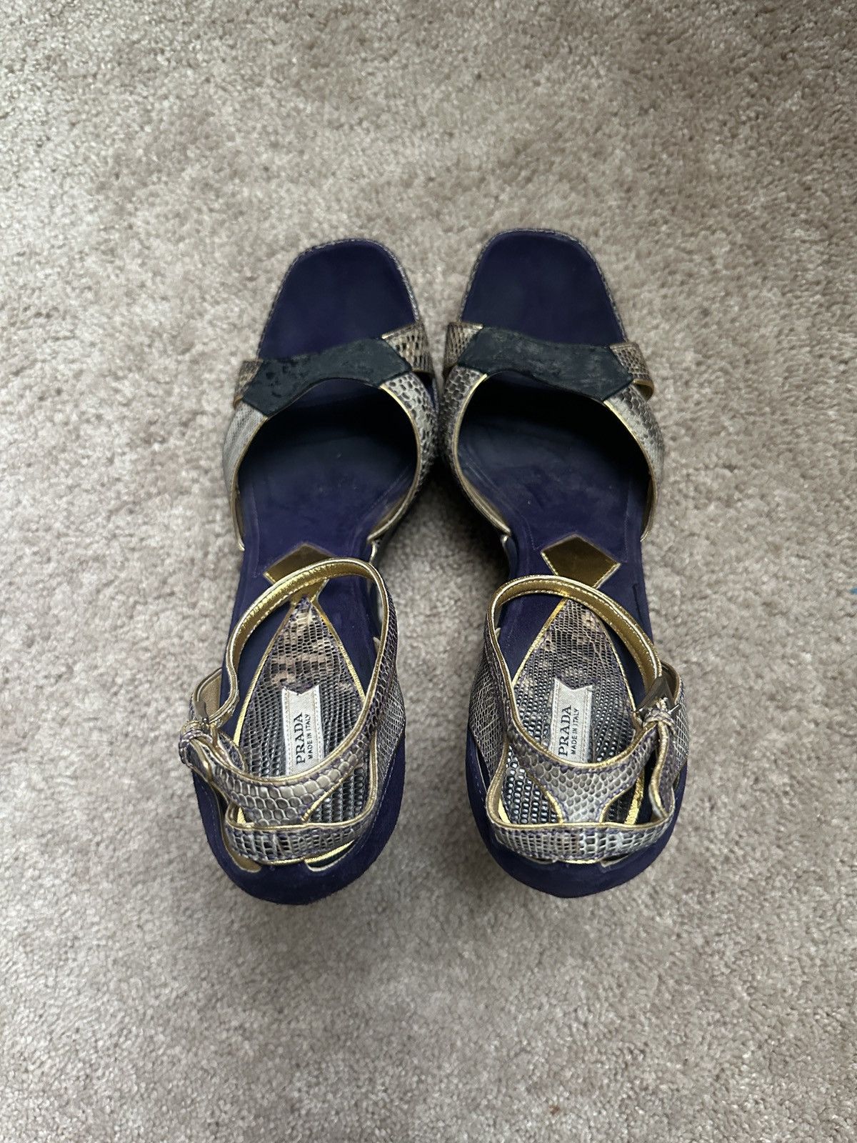 Prada Prada Embossed Snakeskin Wedges Size US 10 / IT 40 - 3 Thumbnail