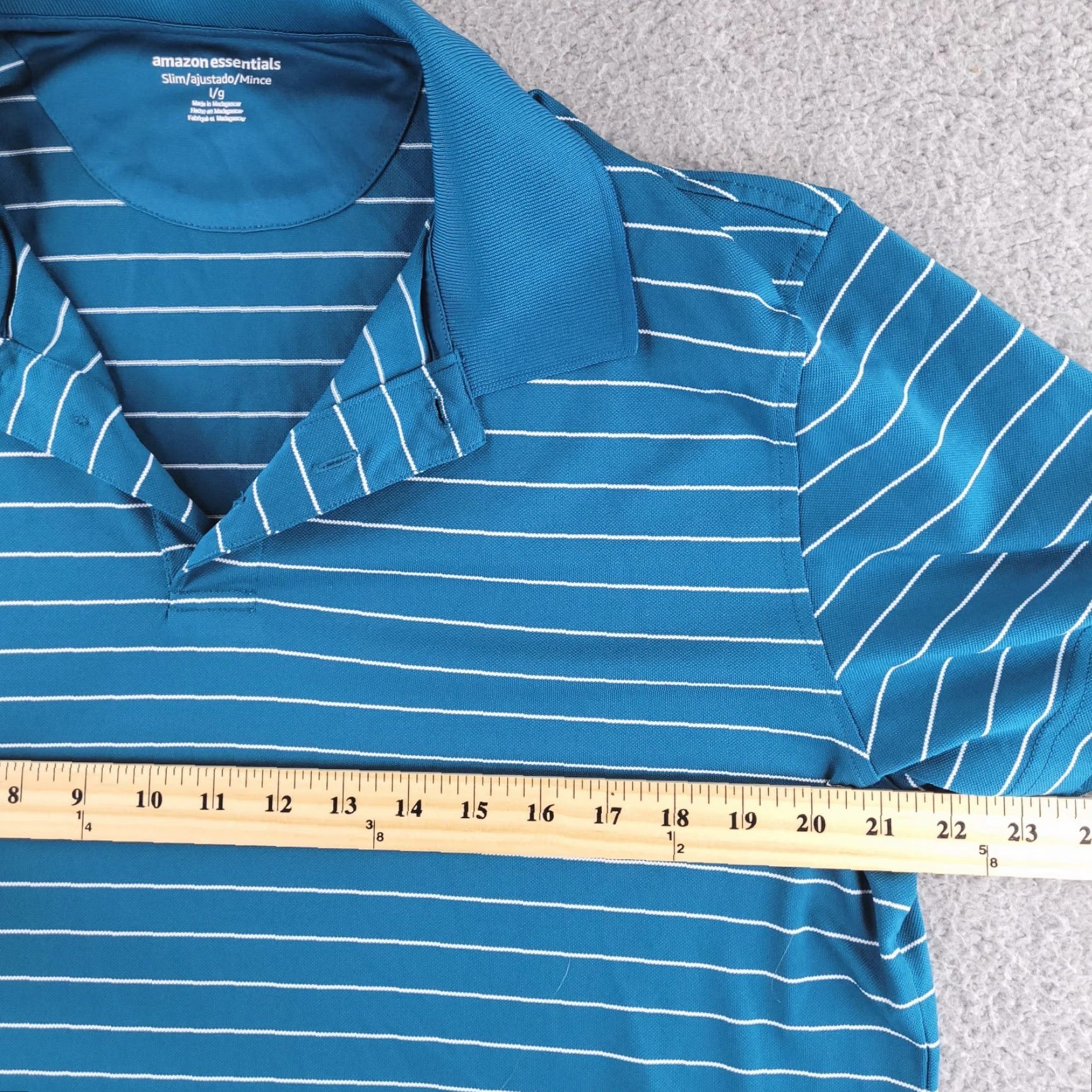 Vintage Amazon Shirt Mens Large Polo Golf Slim Fit Short Sleeve Striped Performance Size US L / EU 52-54 / 3 - 5 Thumbnail