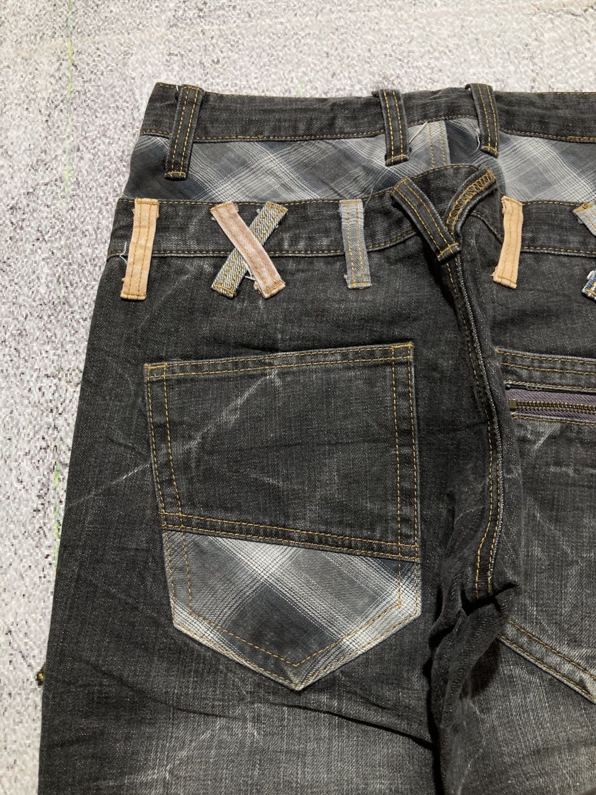 Japanese Brand 2000s Nylaus Double Waist Denim Jeans Pant Faded Y2k Size US 28 / EU 44 - 13 Thumbnail