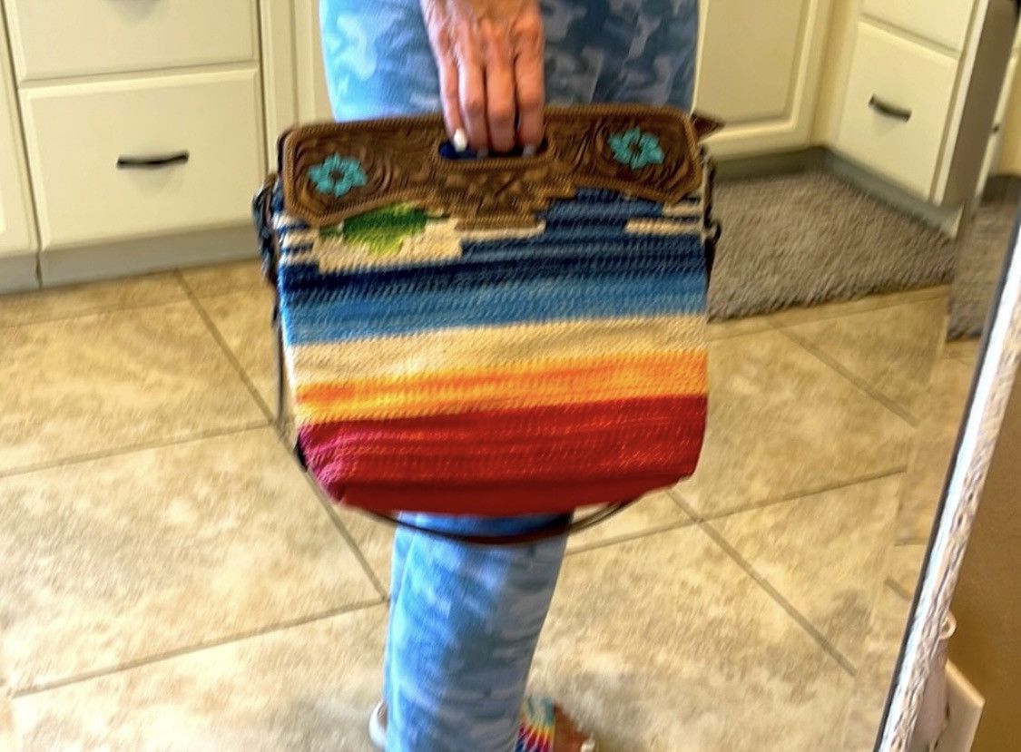 Other MYRA AZURE PETALS HAND-TOOLED BAG Size ONE SIZE - 6 Thumbnail