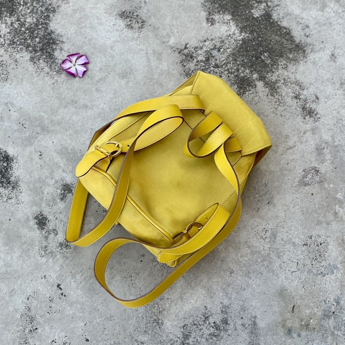Salvatore Ferragamo Salvatore Ferragamo Yellow Suede Gancini Backpack Size ONE SIZE - 4 Thumbnail