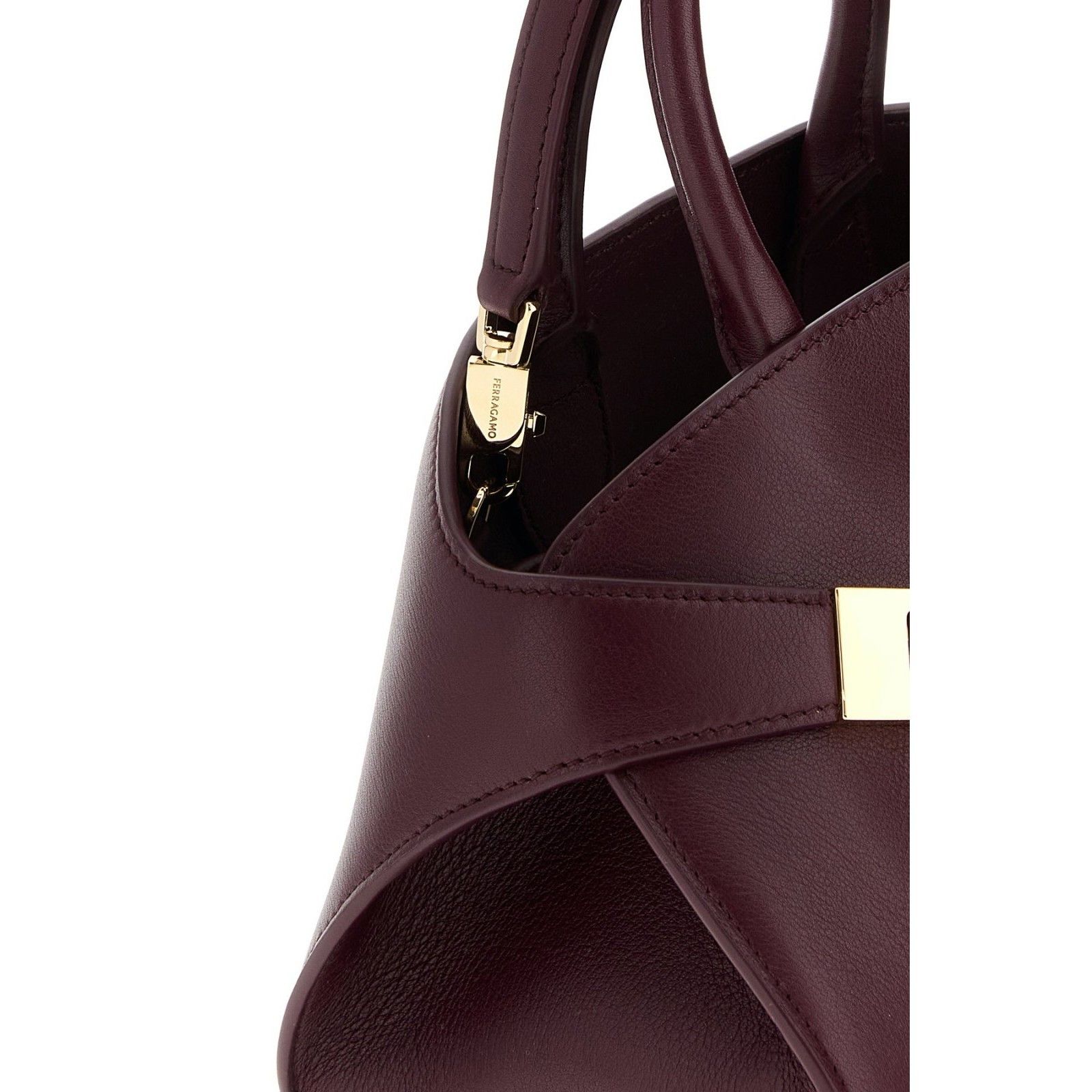 Salvatore Ferragamo FERRAGAMO Hug Mini Plum Top Handle Bag New & Authentic Size ONE SIZE - 4 Thumbnail