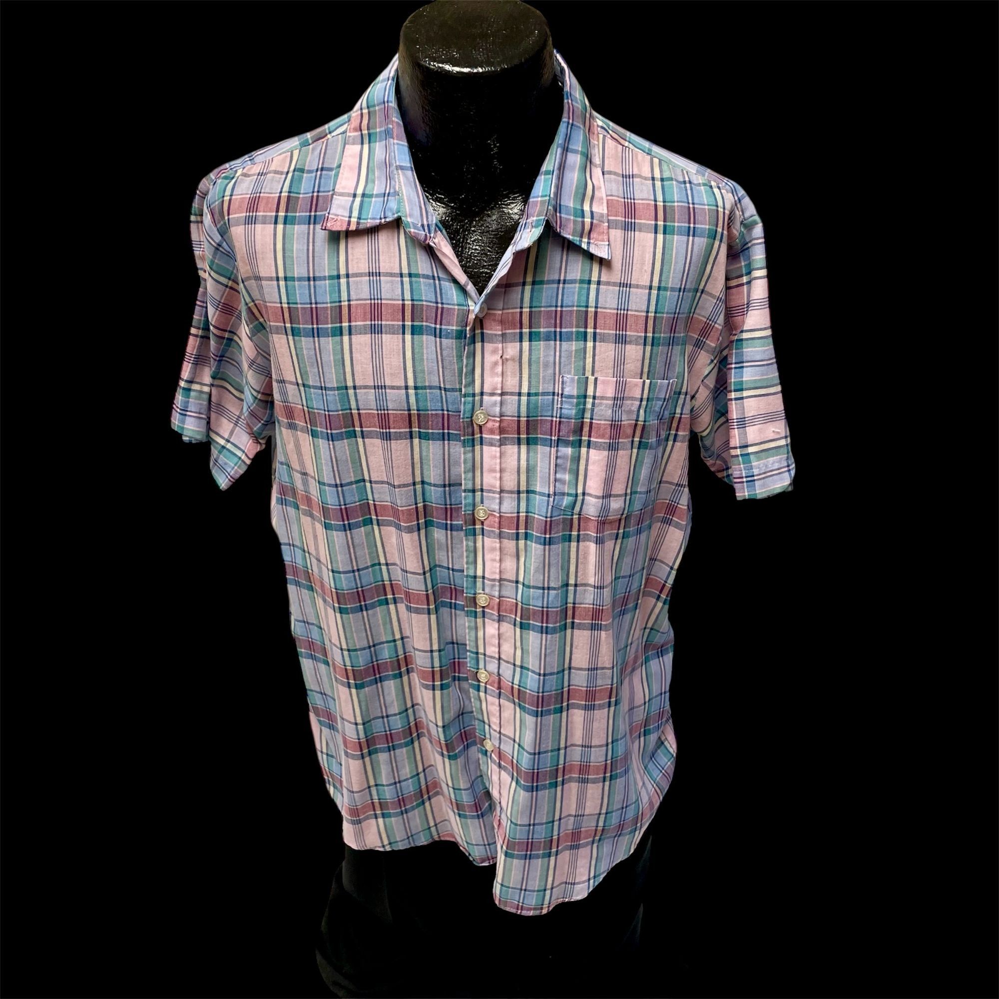 McGregor Vtg McGregor Contemporary Pastel Blue Pink Madras Shirt Size US L / EU 52-54 / 3 - 1 Thumbnail