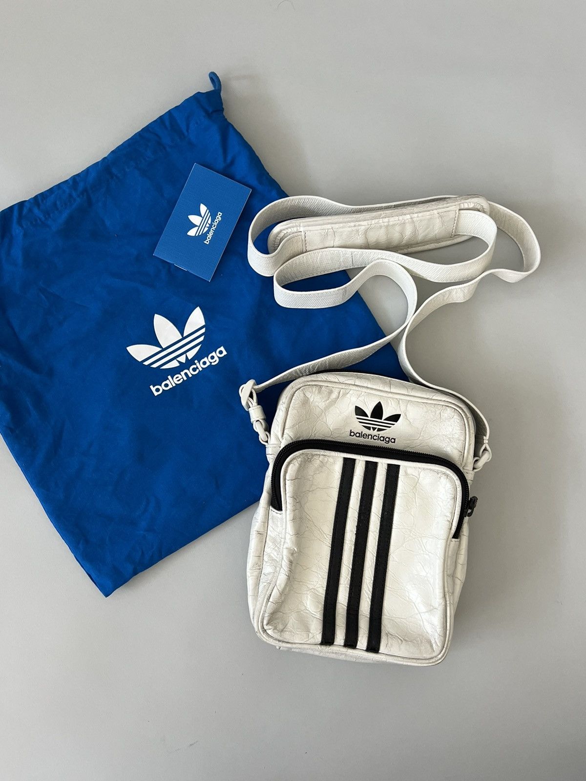 Balenciaga X Adidas Crossbody Messenger Bag in White, Men's
