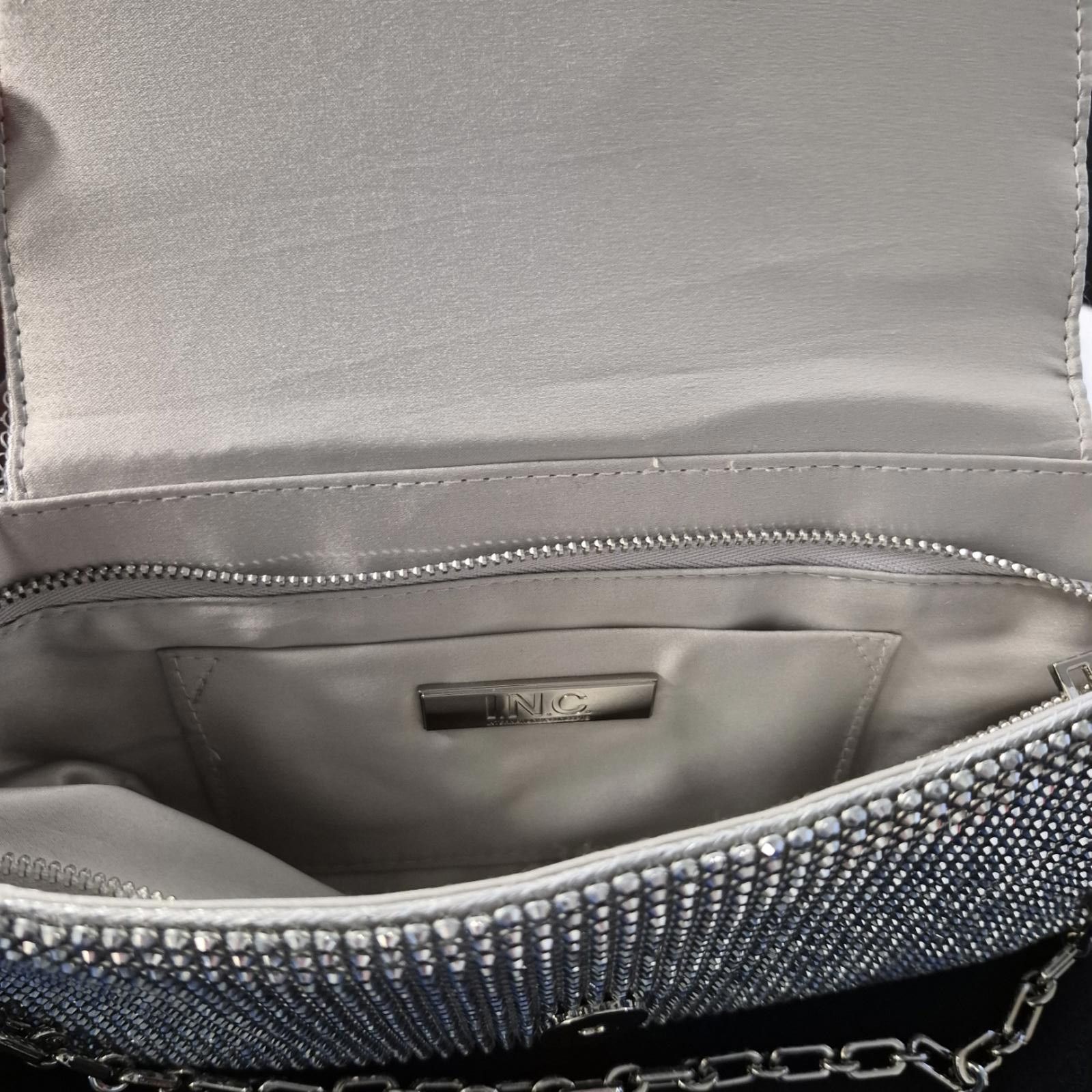 Other INC Mesh East West embellished clutch baguette pouch- SILVER Size ONE SIZE - 2 Thumbnail