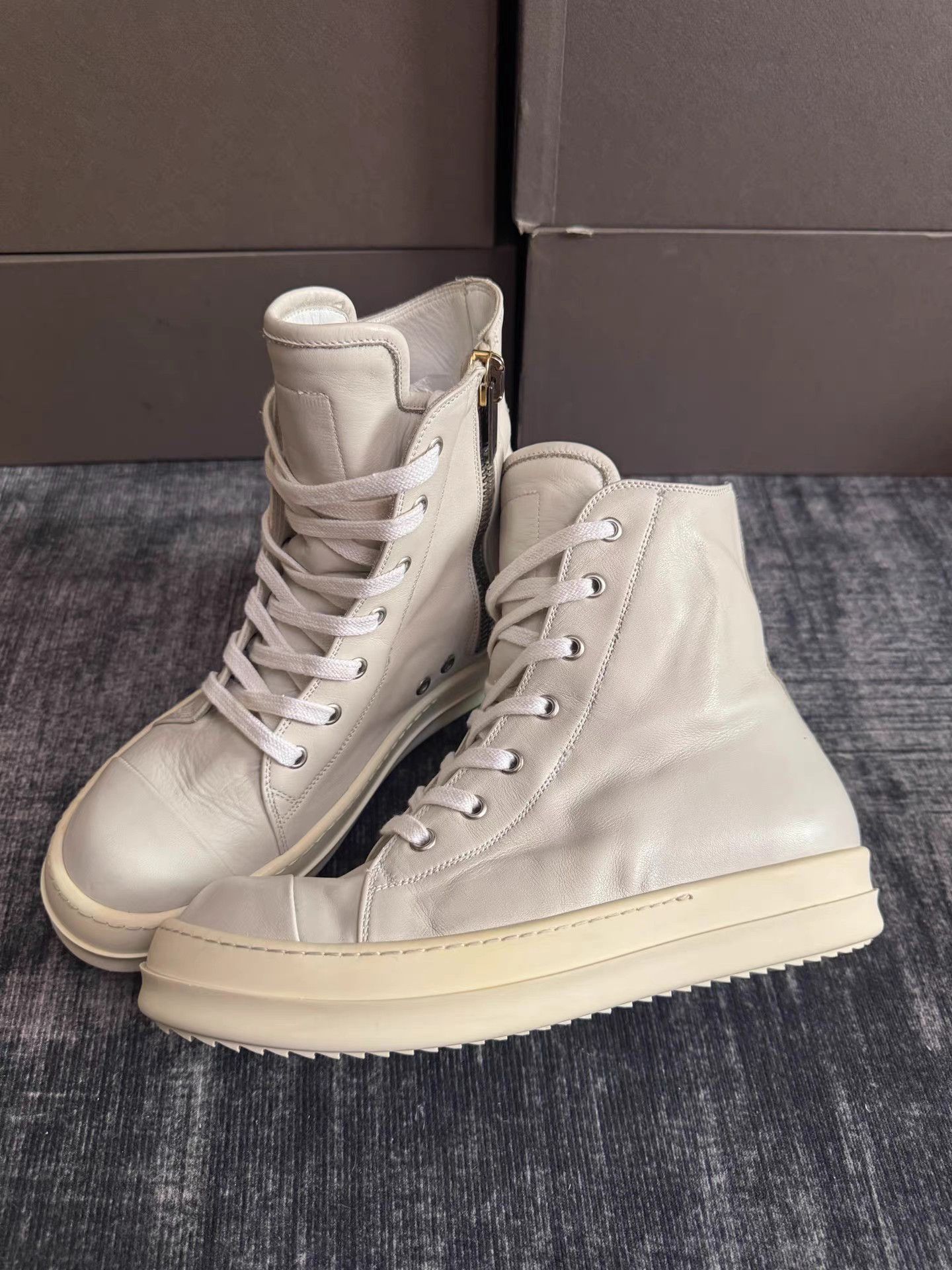 Rick Owens rick owens Mainline High Top Leather Turbo Cyclops Size US 8 / IT 38 - 1 Thumbnail