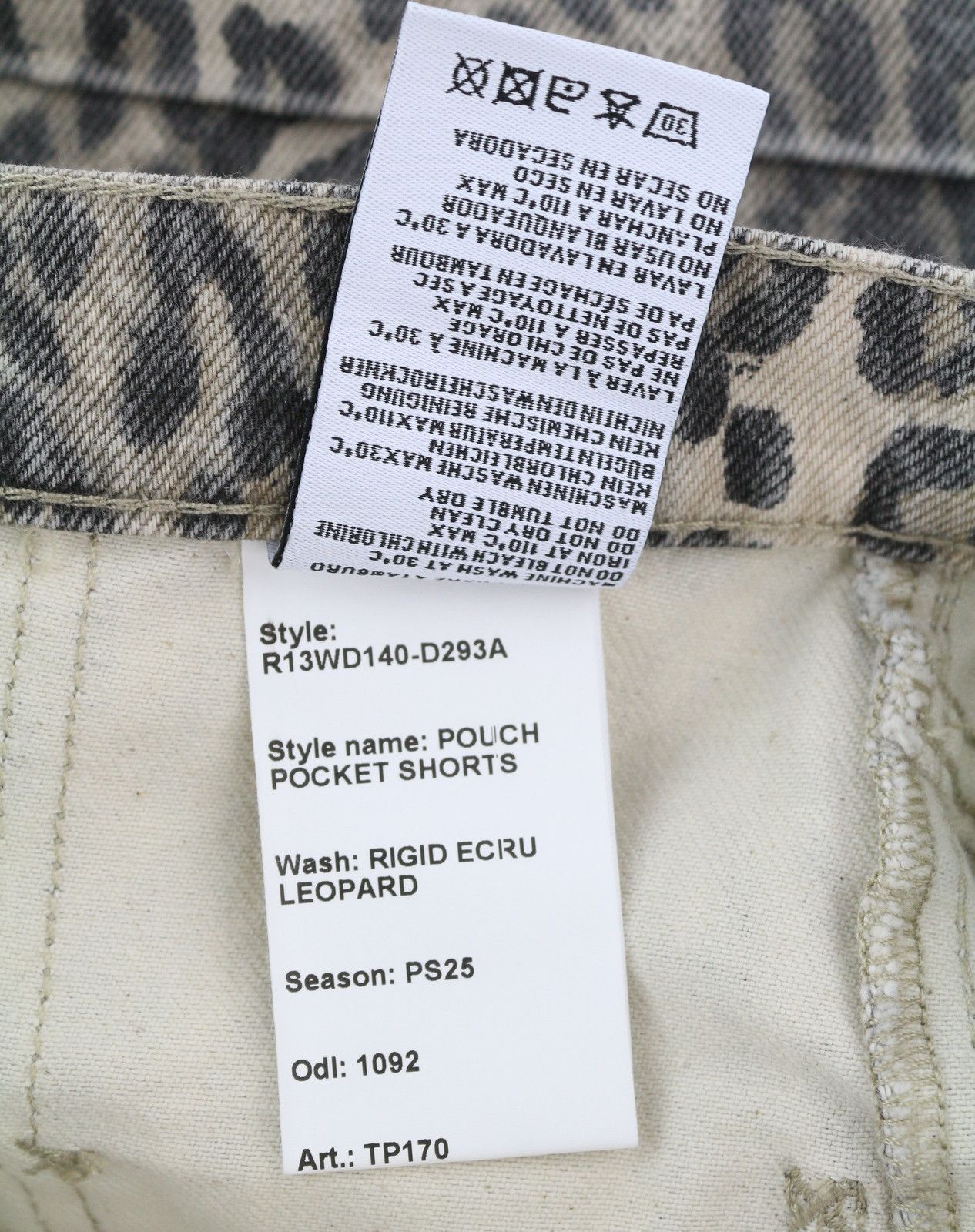 R13 POUCH POCKET 30 Leopard Denim RRP$1029 85104 Size 30" / US 8 / IT 44 - 8 Thumbnail