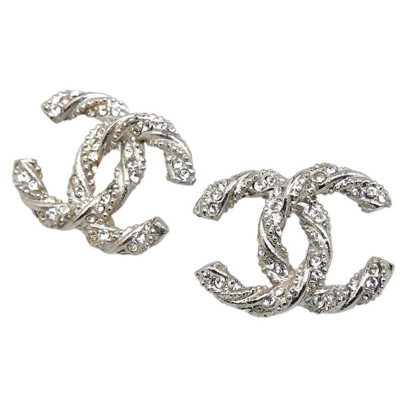 Chanel Chanel Chanel Coco Mark Rhinestone Metal Earrings Metal Earrings in Very Good Condition Size ONE SIZE - 1 Thumbnail