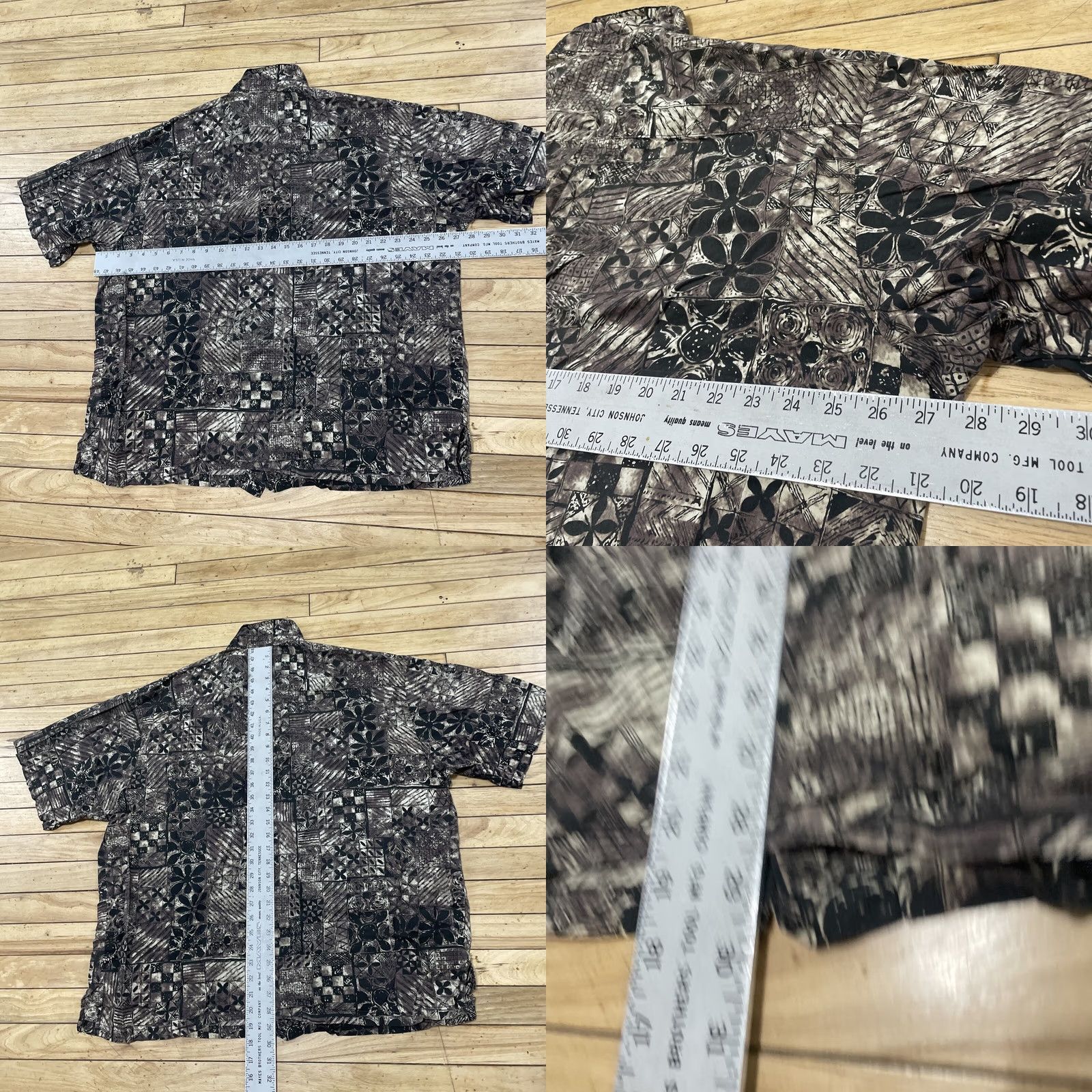 Vintage Pau Hana Hawaiian Shirt Men XXXL Brown Tribal Floral Plaid Camp Short Sleeve 3XL Size US XXL / EU 58 / 5 - 8 Thumbnail