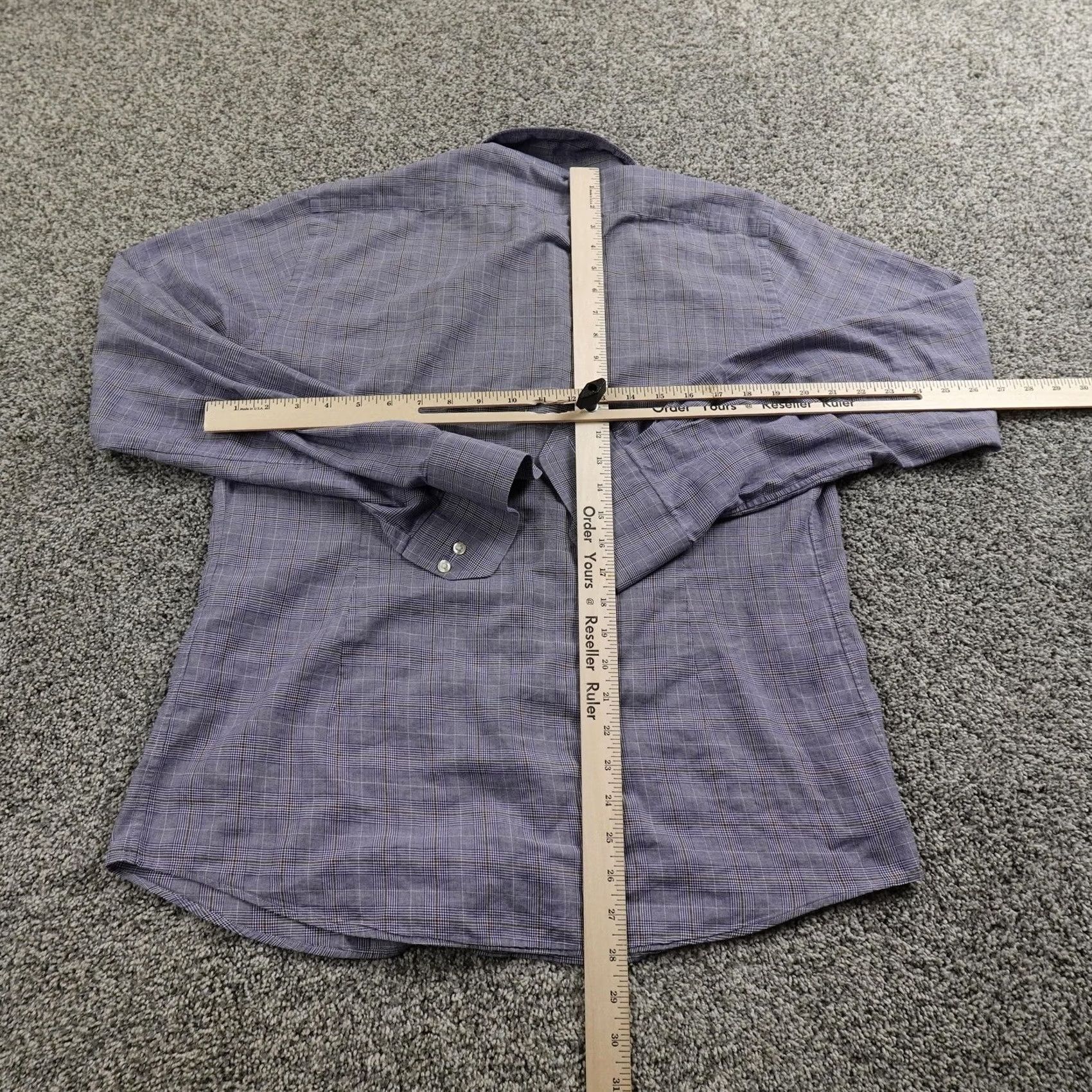 Eton Eton Shirt Mens 16.5 42 L Blue Plaid Slim Fit Long Sleeve Button Up Dress Casual Shirt Size US XL / EU 56 / 4 - 6 Thumbnail