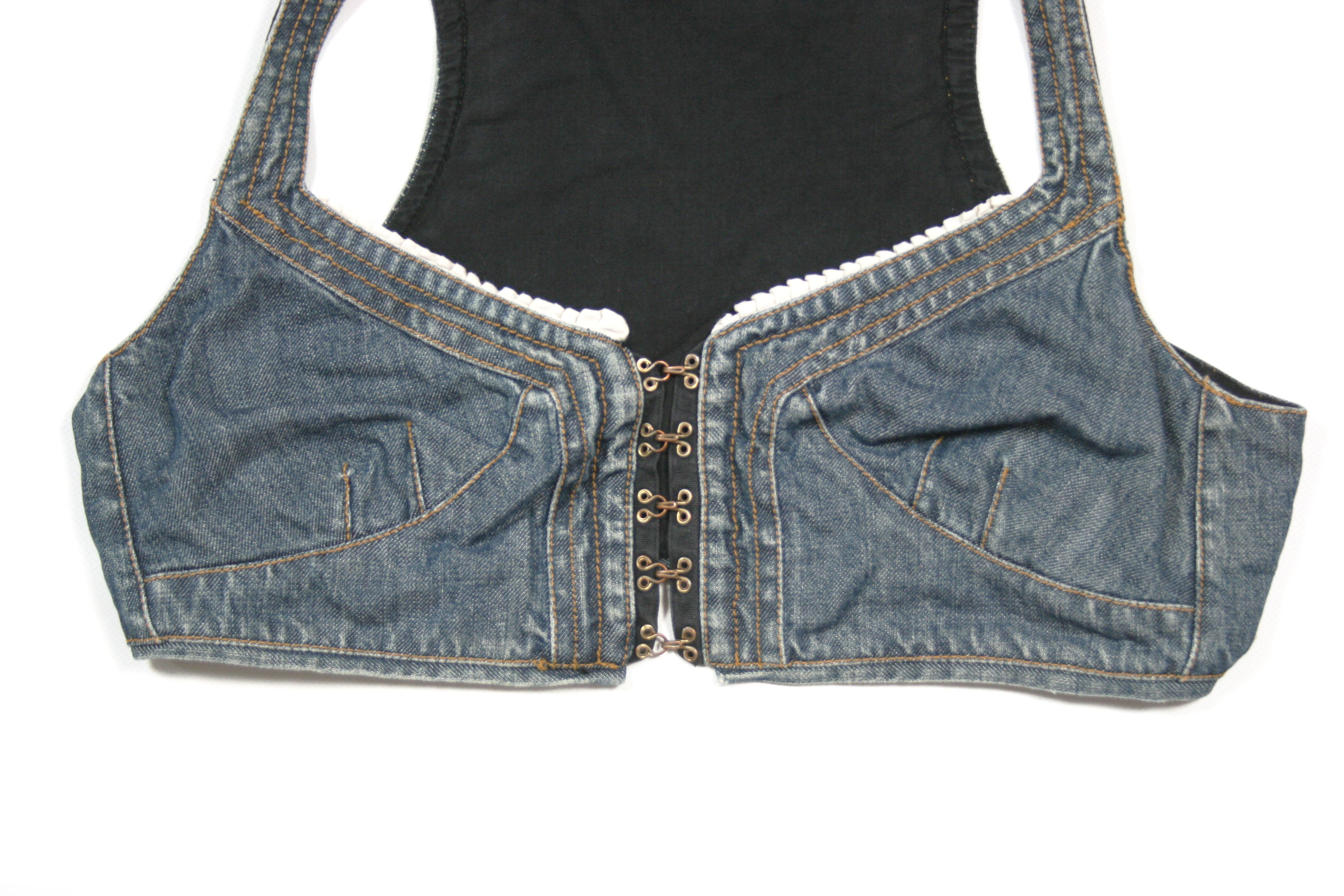 Andrew Mackenzie S/S2004 Denim Crop Top Vintage Size M / US 6-8 / IT 42-44 - 5 Thumbnail
