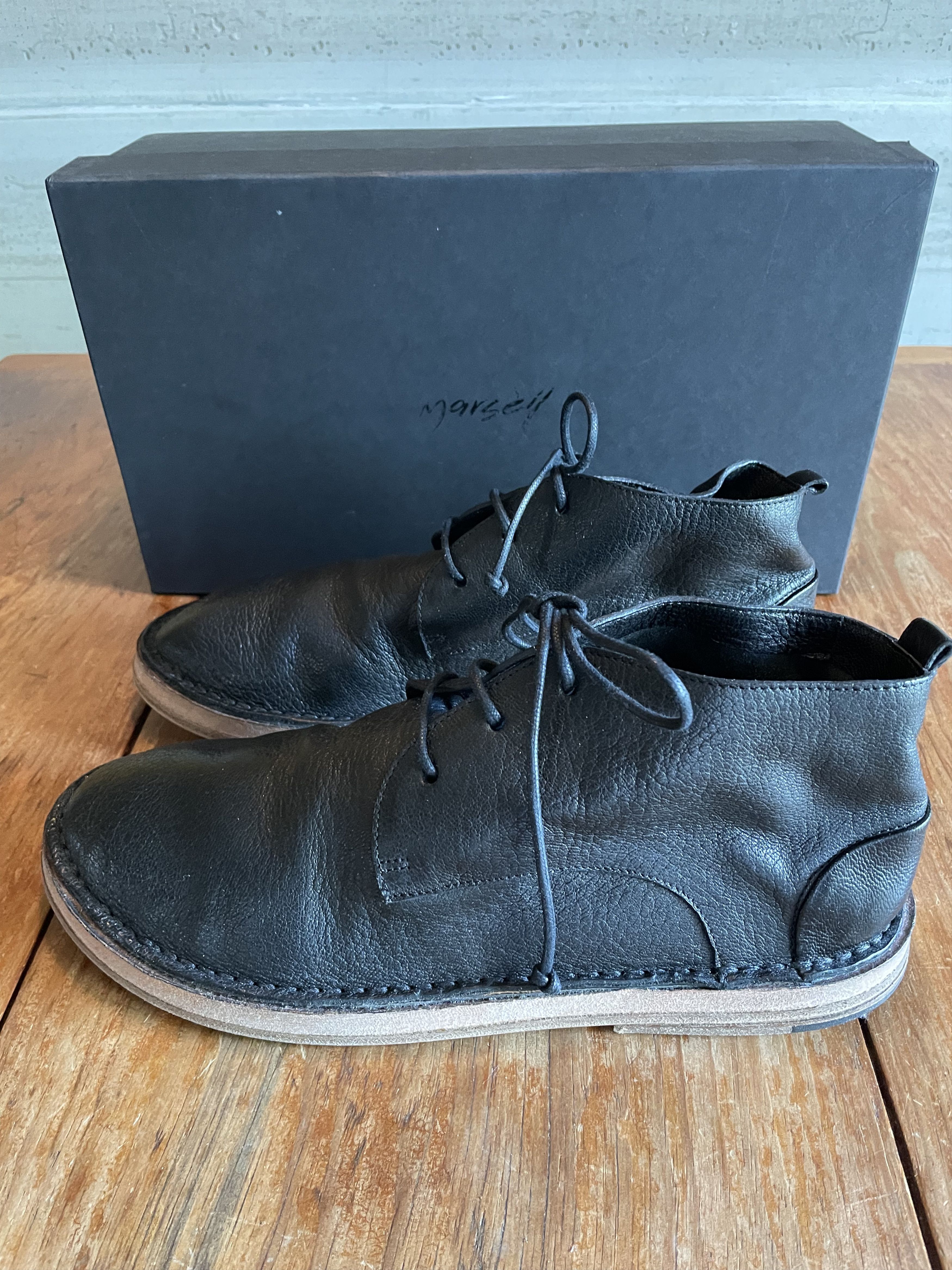Marsell Marsell Strasacco Black Leather Boots, US 10/10.5/Euro 42 Size US 10 / EU 43 - 2 Thumbnail