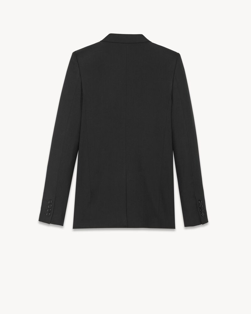Saint Laurent Paris o1b1hav111125 Jacket in Gabardine in Black Size S / US 4 / IT 40 - 2 Thumbnail