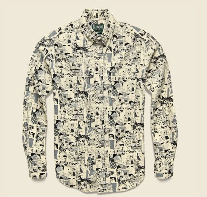 Gitman Bros. Vintage Gitman Bros Anime Print Winter Linen Shirt Size US L / EU 52-54 / 3 - 5 Thumbnail